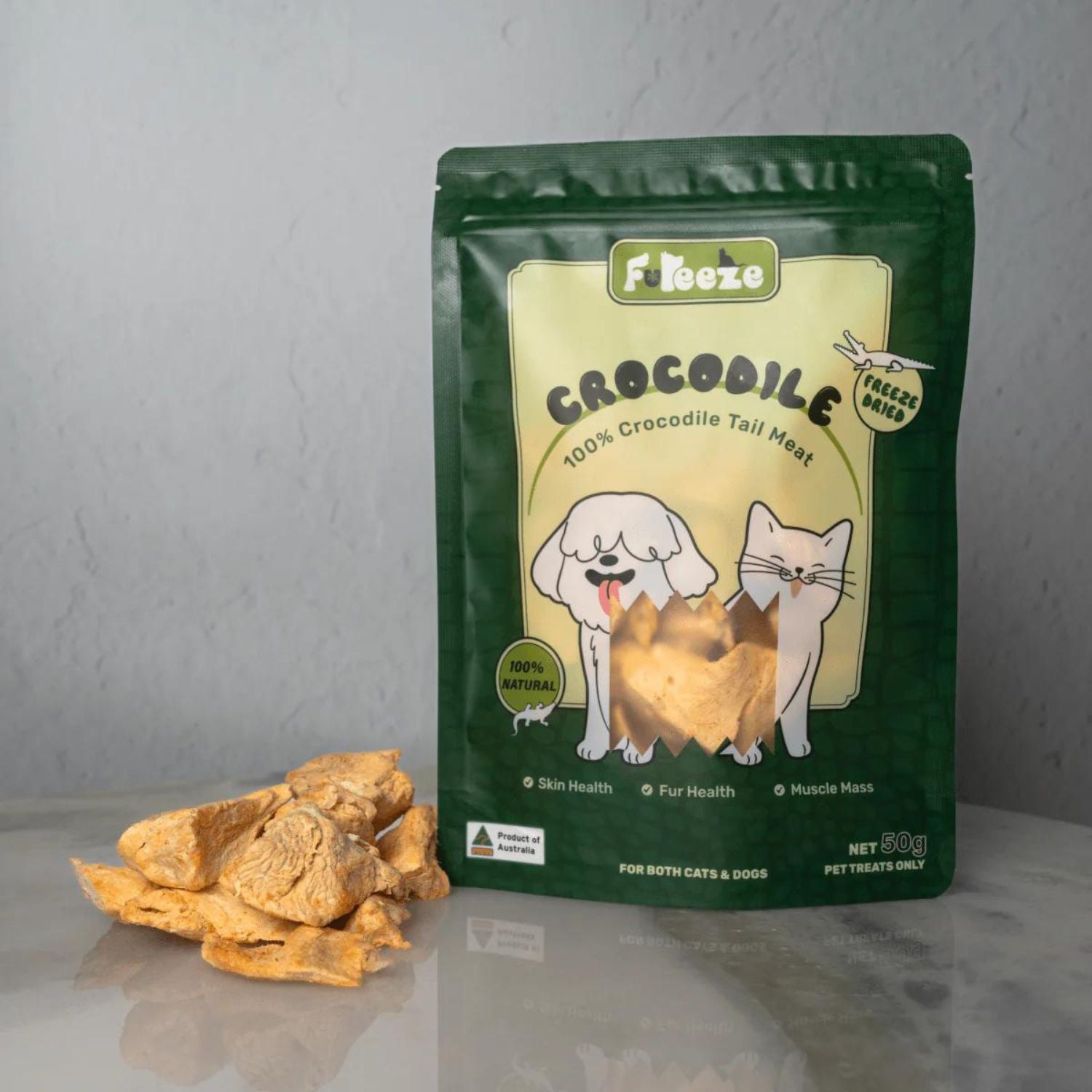 Fureeze Freeze Dried Crocodile Australian Made Treats For Cats & Dogs 50g
