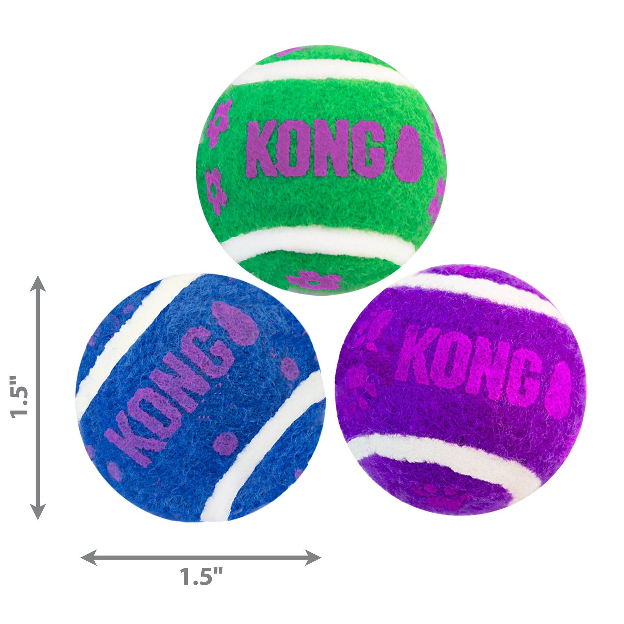 KONG Tennis Balls With Bells Cat Toy