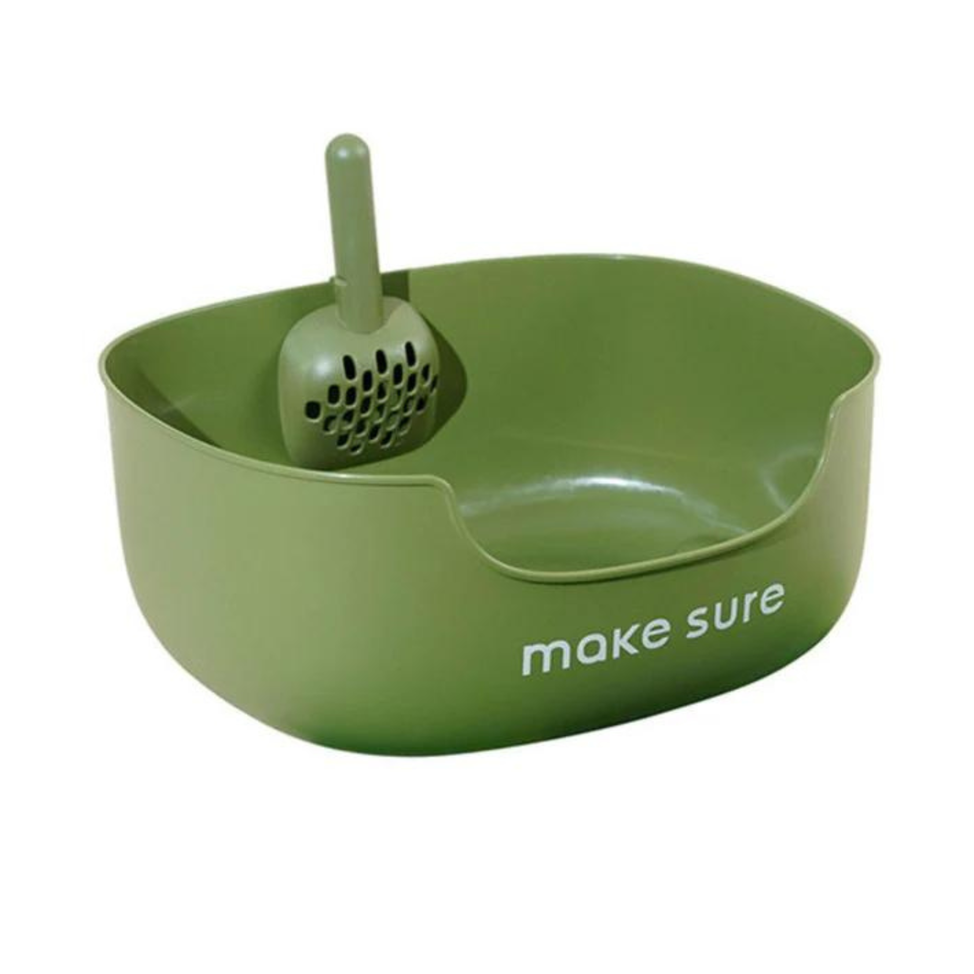 Makesure Open Cat Litter Tray and Mat Green