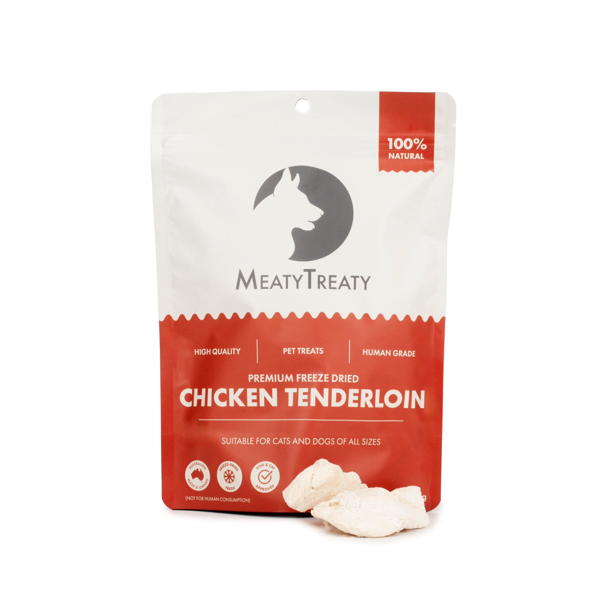 Meaty Treaty Freeze Dried Australian Chicken Tenderloin Cat & Dog Treats 80g