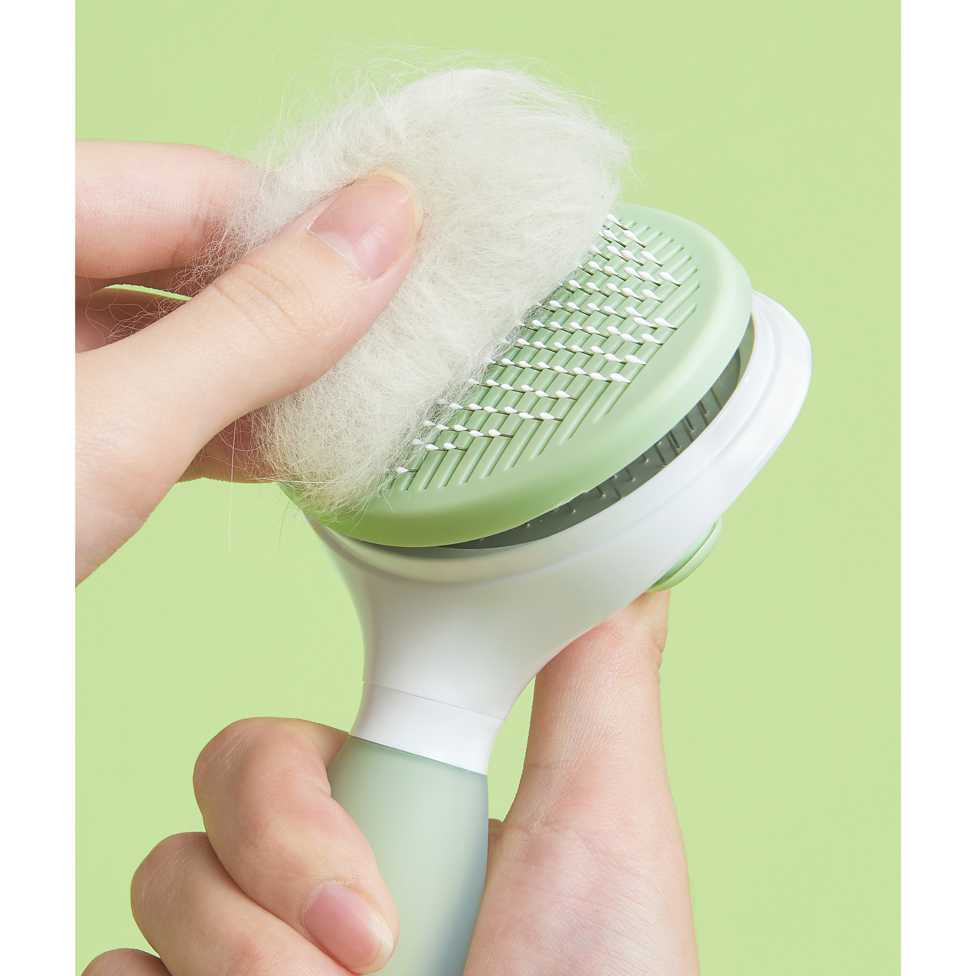 Michu Cream Round Head Grooming Dog and Cat Brush
