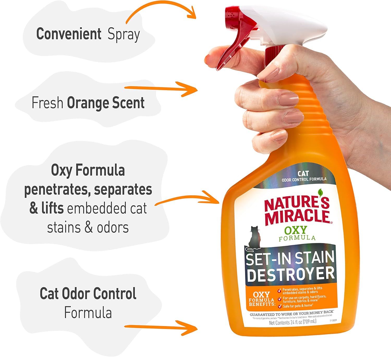 Nature's Miracle Oxy Formula Cat Set in Stain Destroyer Odour Control 709ml