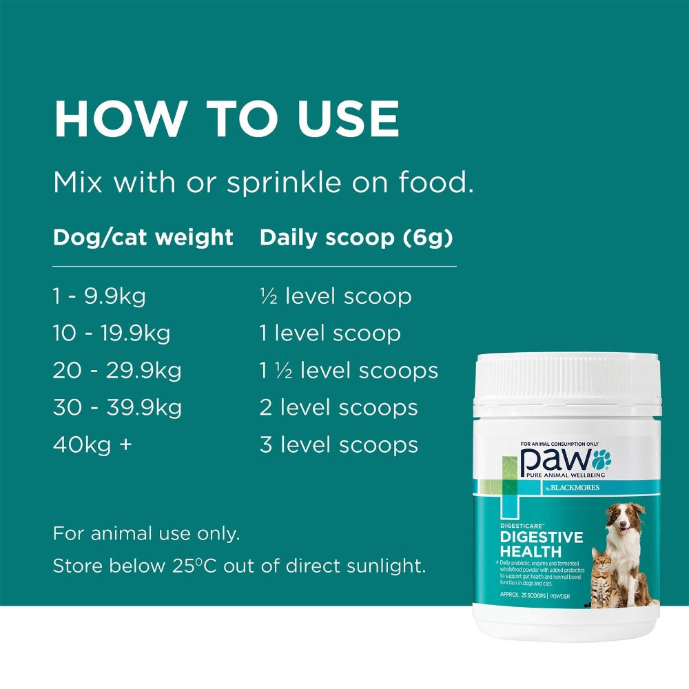 PAW DigestiCare Probiotic Powder For Dogs And Cats 143g