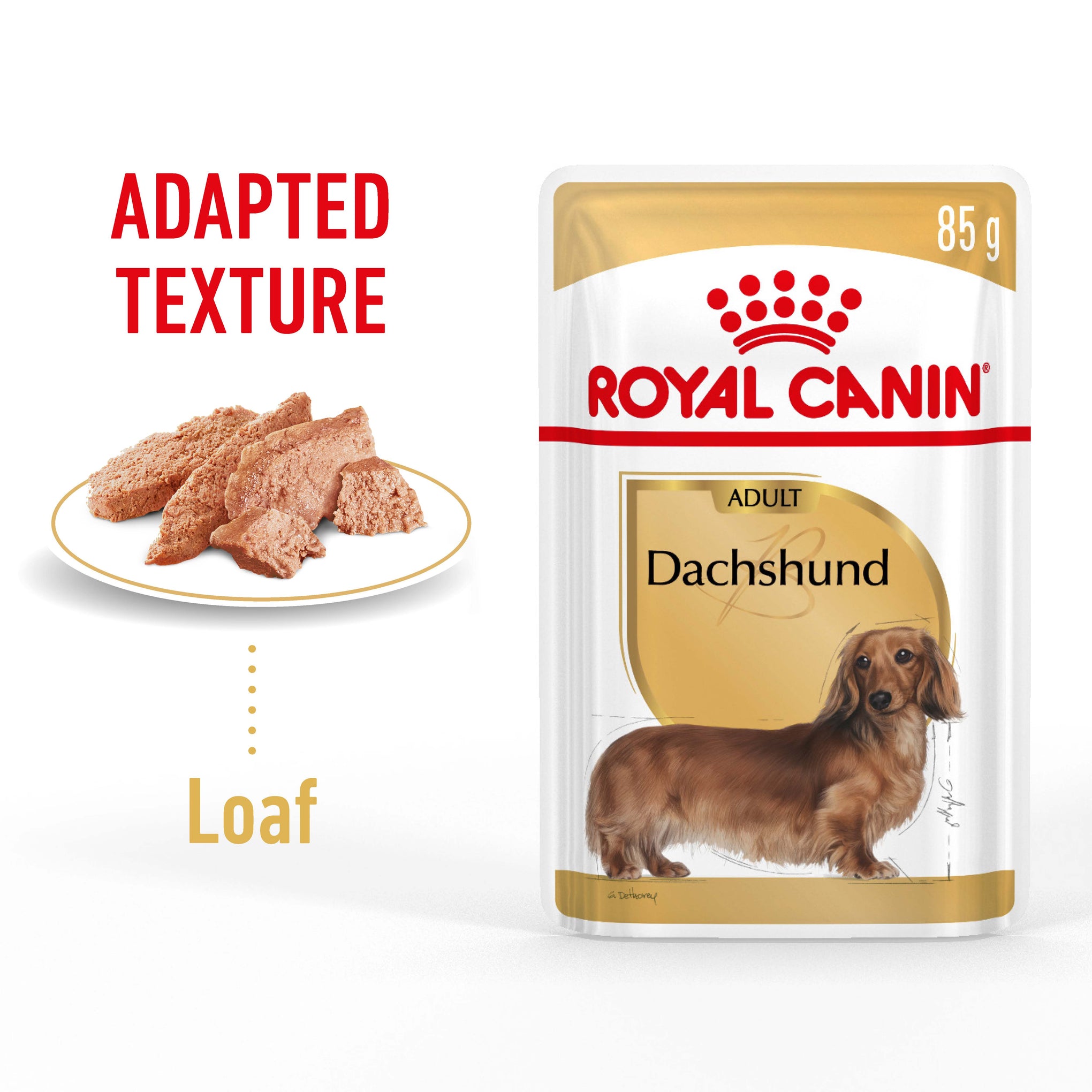 Royal Canin Dachshund Adult Wet Dog Food Pouches 85g x 12