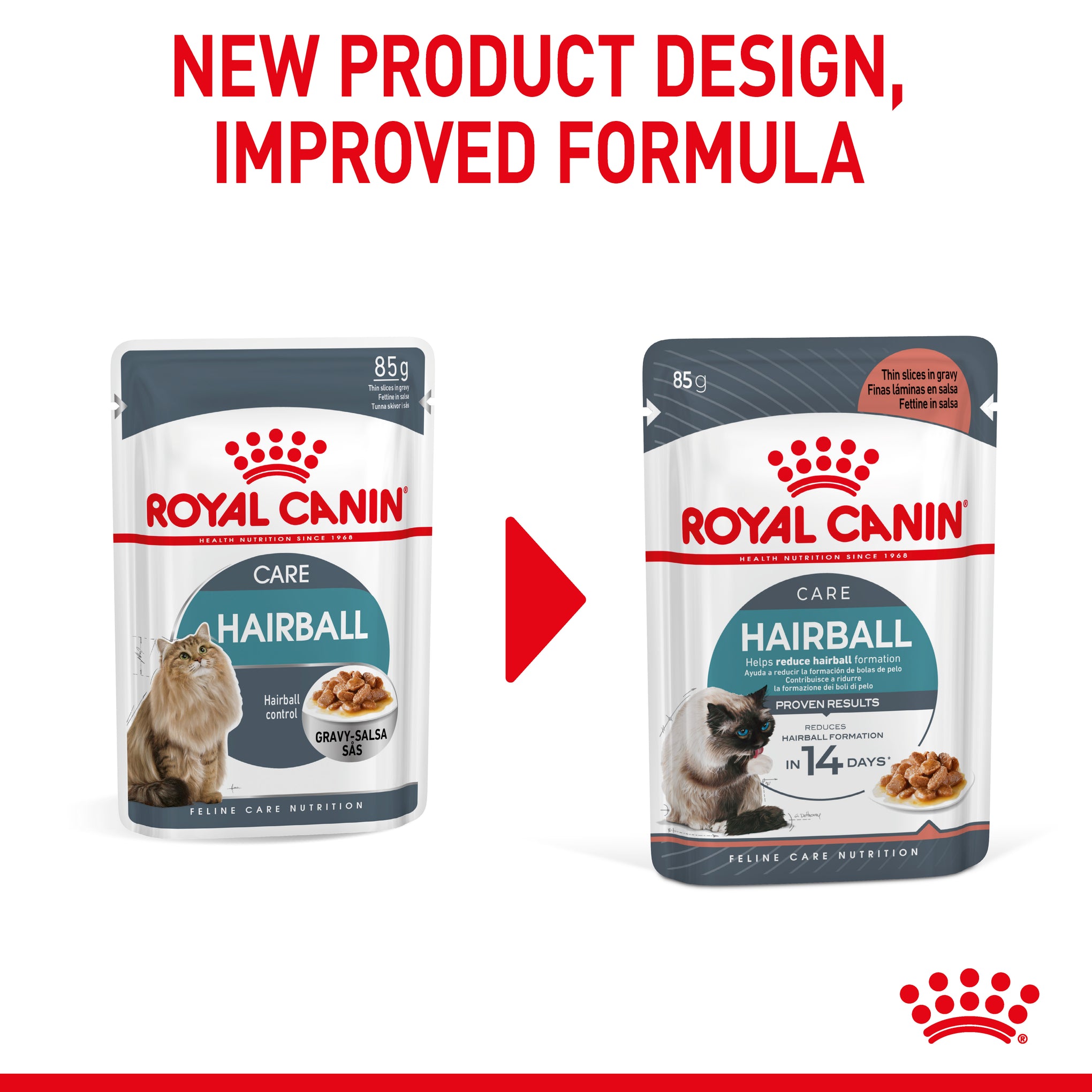 Royal Canin Hairball Care With Gravy Adult Wet Cat Food Pouches 85g x 12