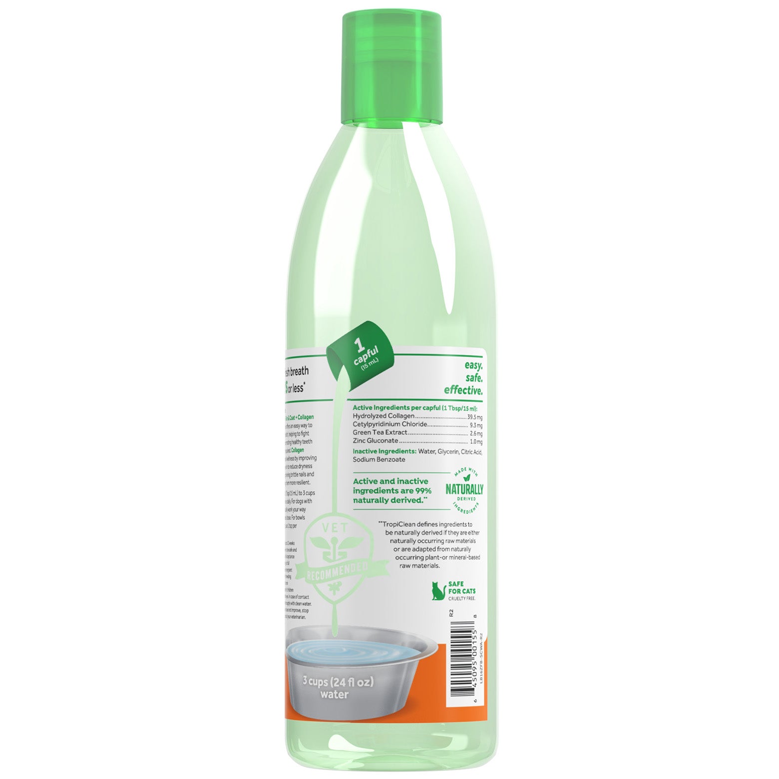 TropiClean Fresh Breath Dental Water Additive Skin & Coat 473ml