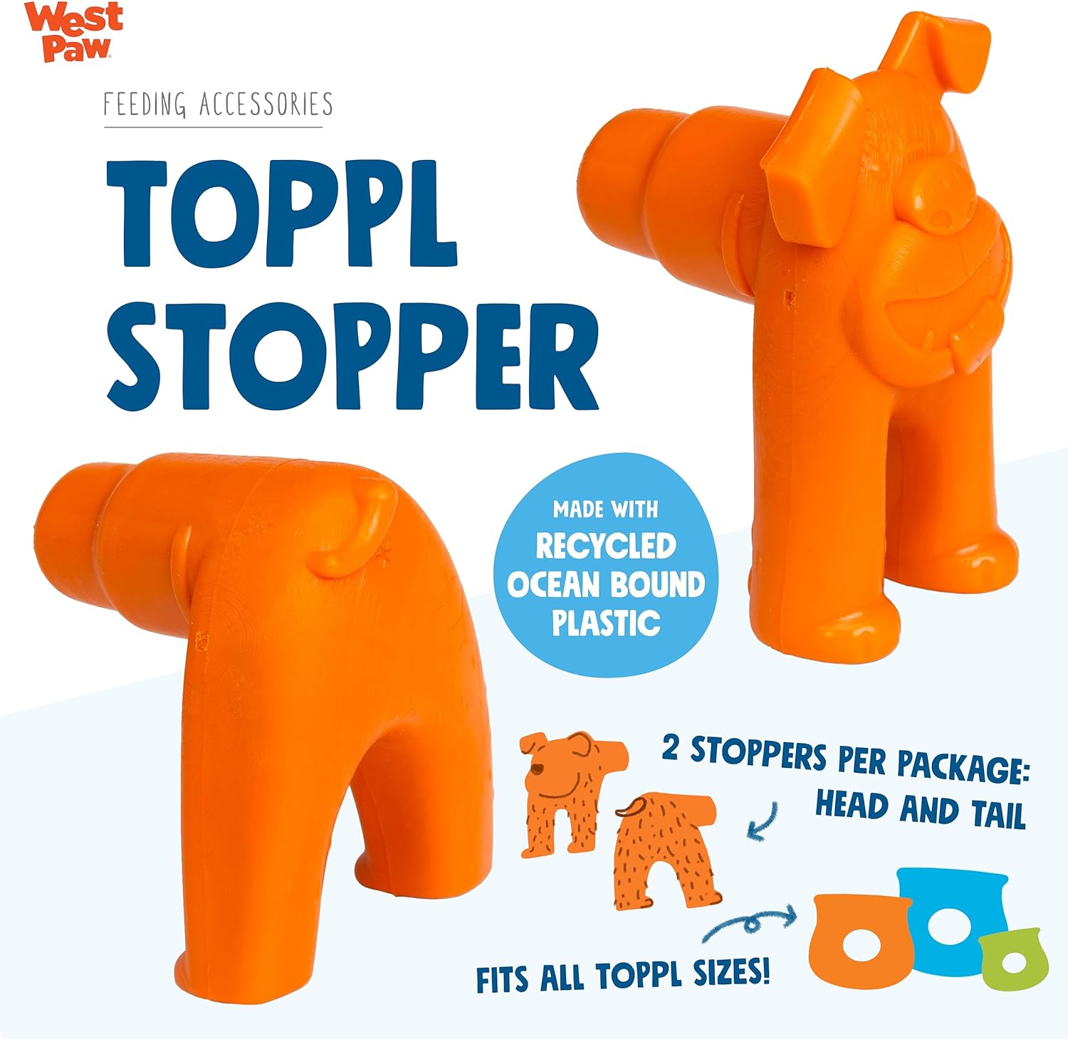 West Paw Toppl Stopper Orange