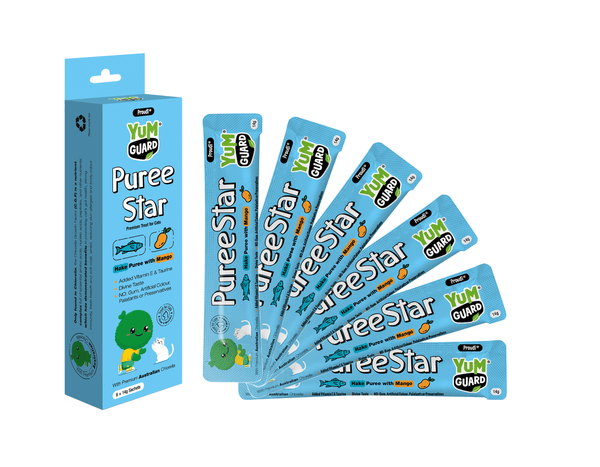 YumGuard Puree Star Hake & Mango Cat Treat 14g x 6
