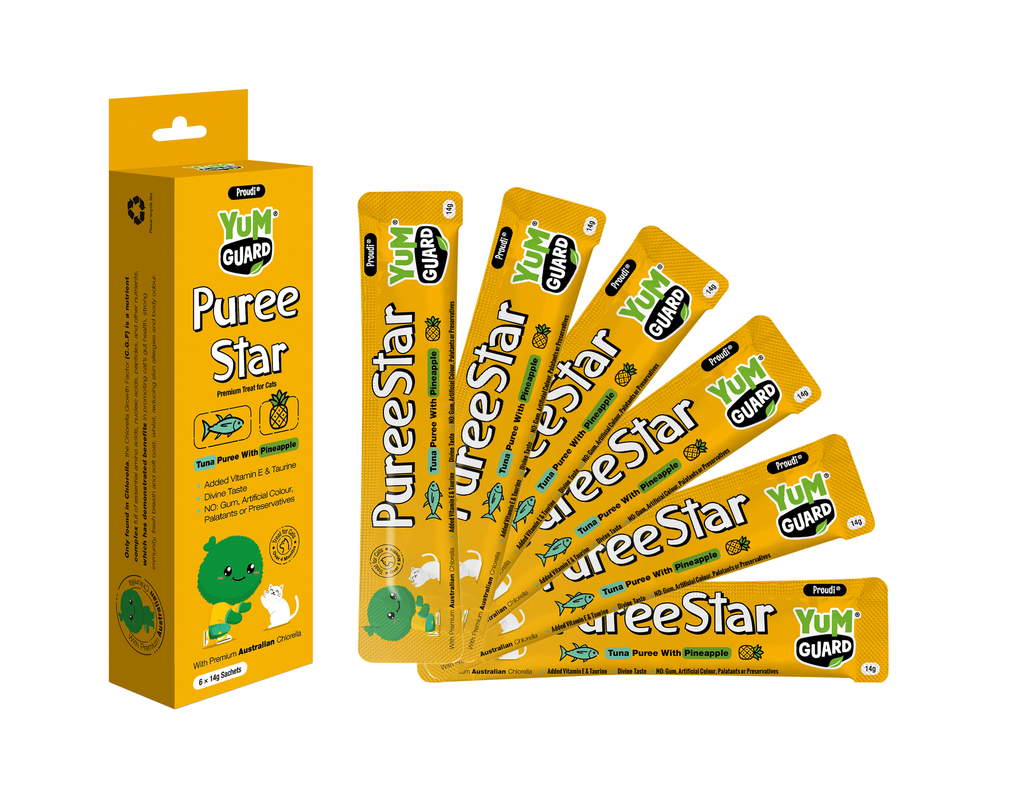 YumGuard Puree Star Tuna & Pineapple Cat Treat 14g x 6