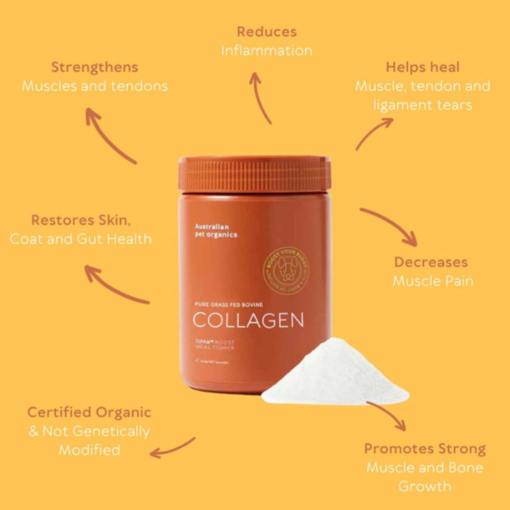 Australian Pet Organics Grass Fed Bovine Collagen Powdered Dog Supplement 220g