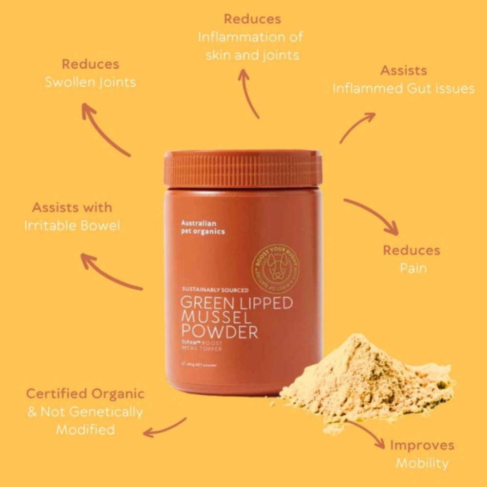 Australian Pet Organics Green Lipped Mussel Powdered Dog Supplement 280g