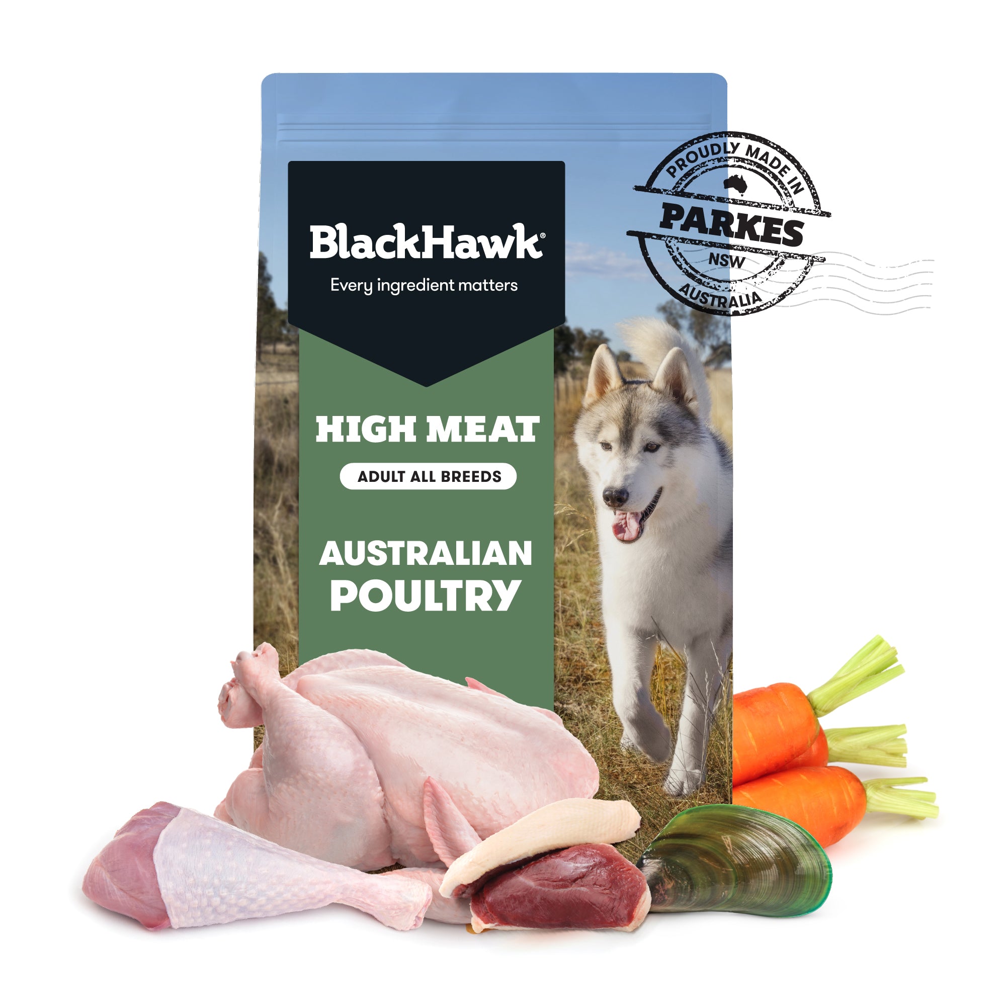 Black Hawk High Meat Australian Poultry Recipe Dry Dog Food