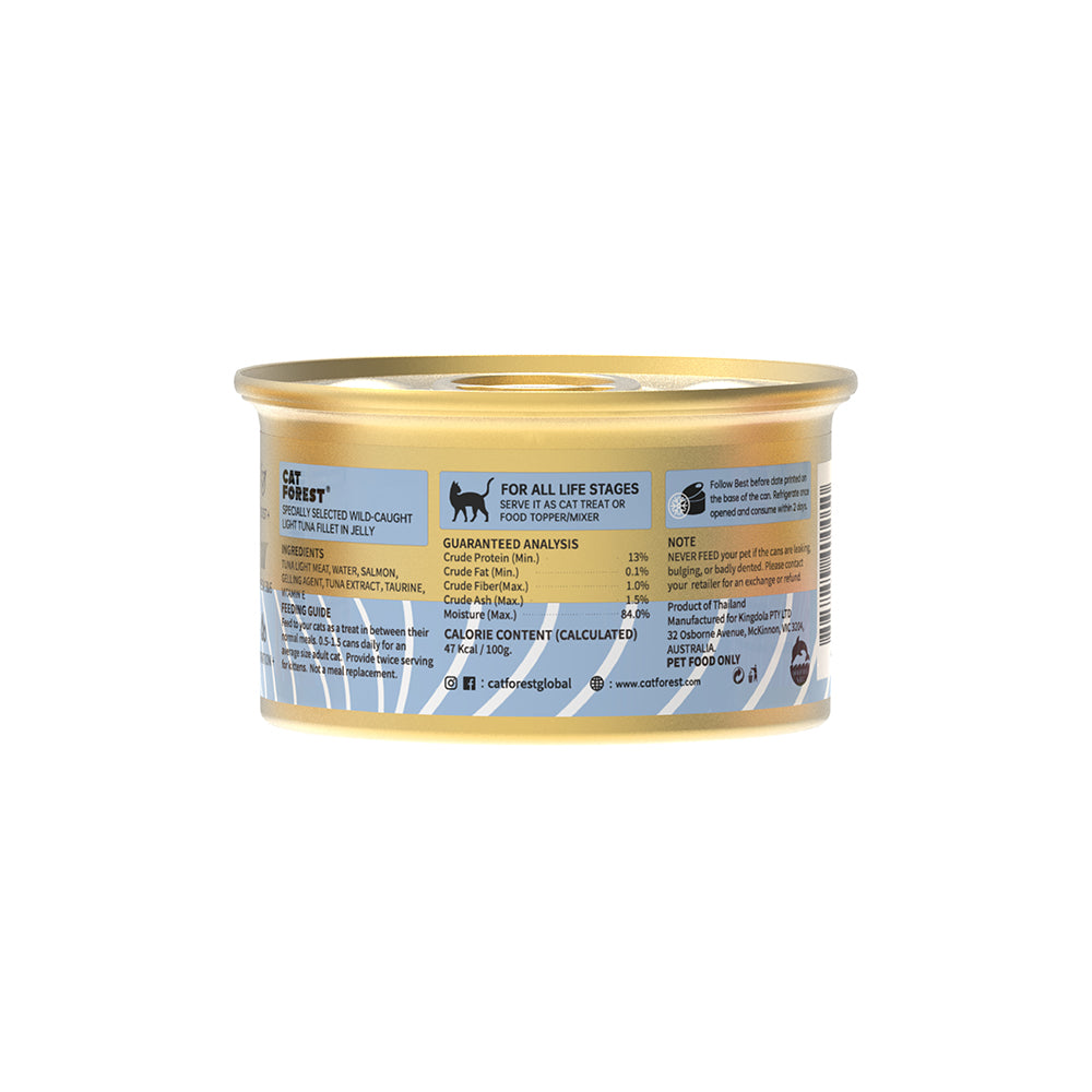CAT FOREST Tuna White Meat with Salmon in Jelly Cat Wet Food 85g x 24