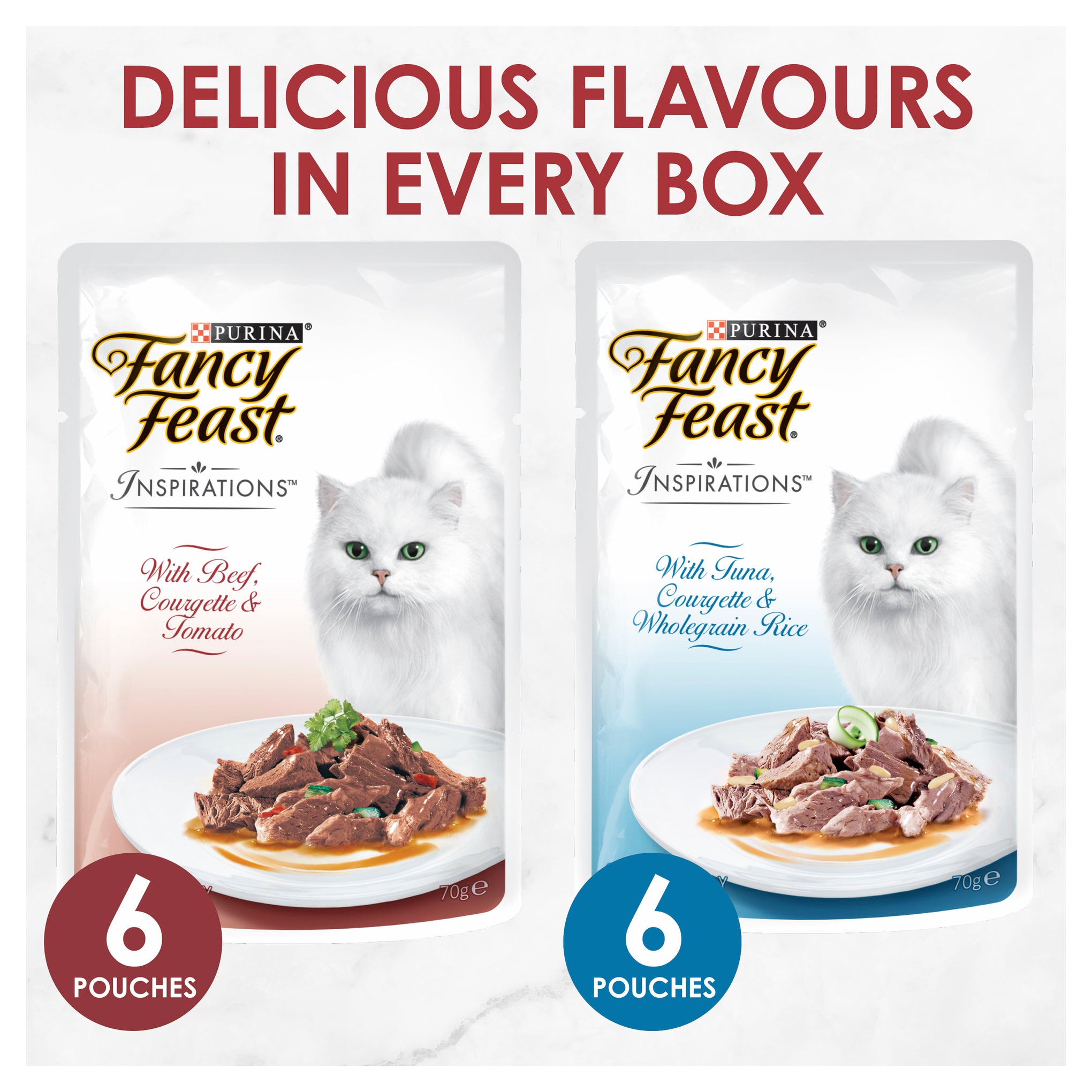 Fancy Feast Inspirations Beef And Tuna Adult Wet Cat Food 70g x 12