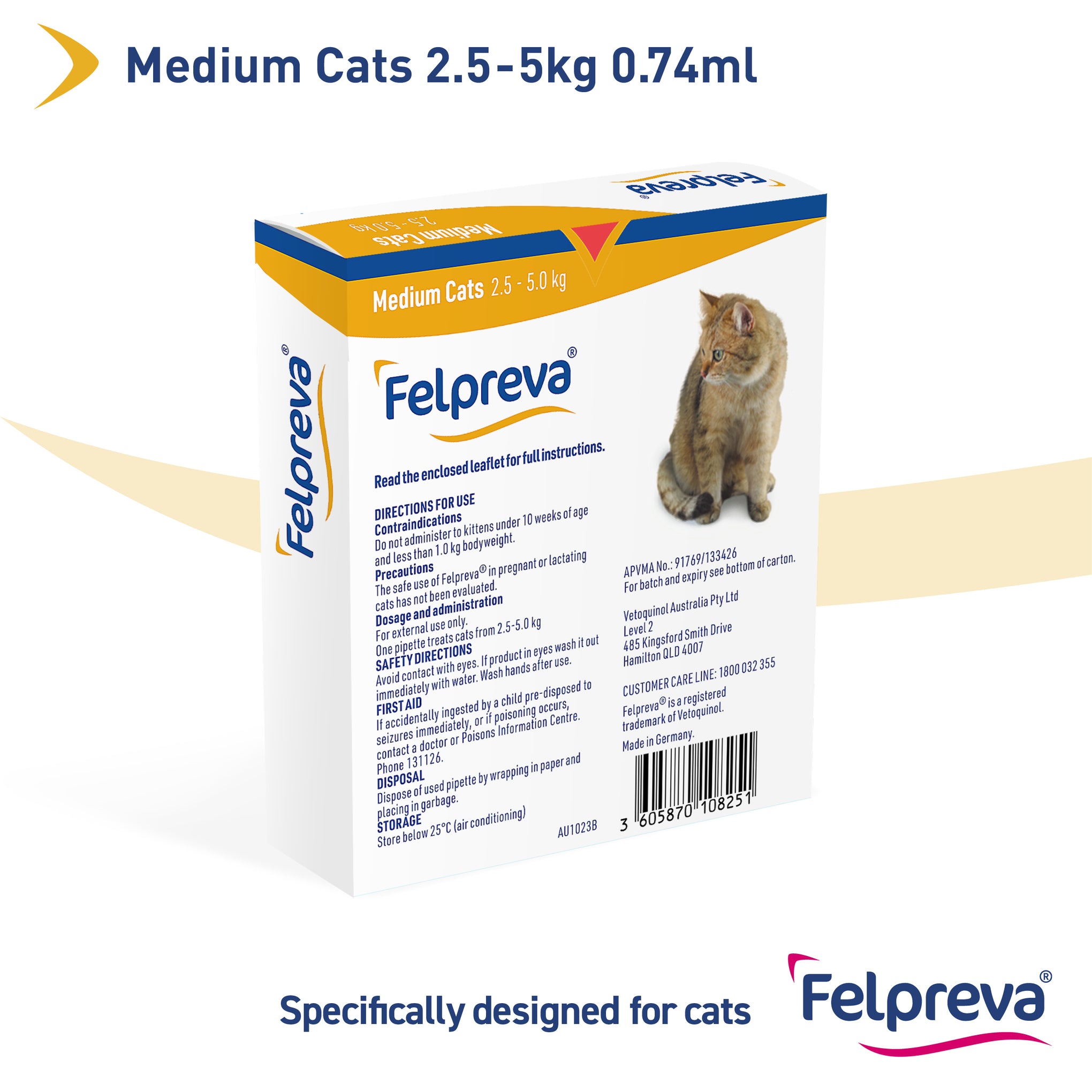 Felpreva Spot On Solution for Medium Cats 2.5-5kg