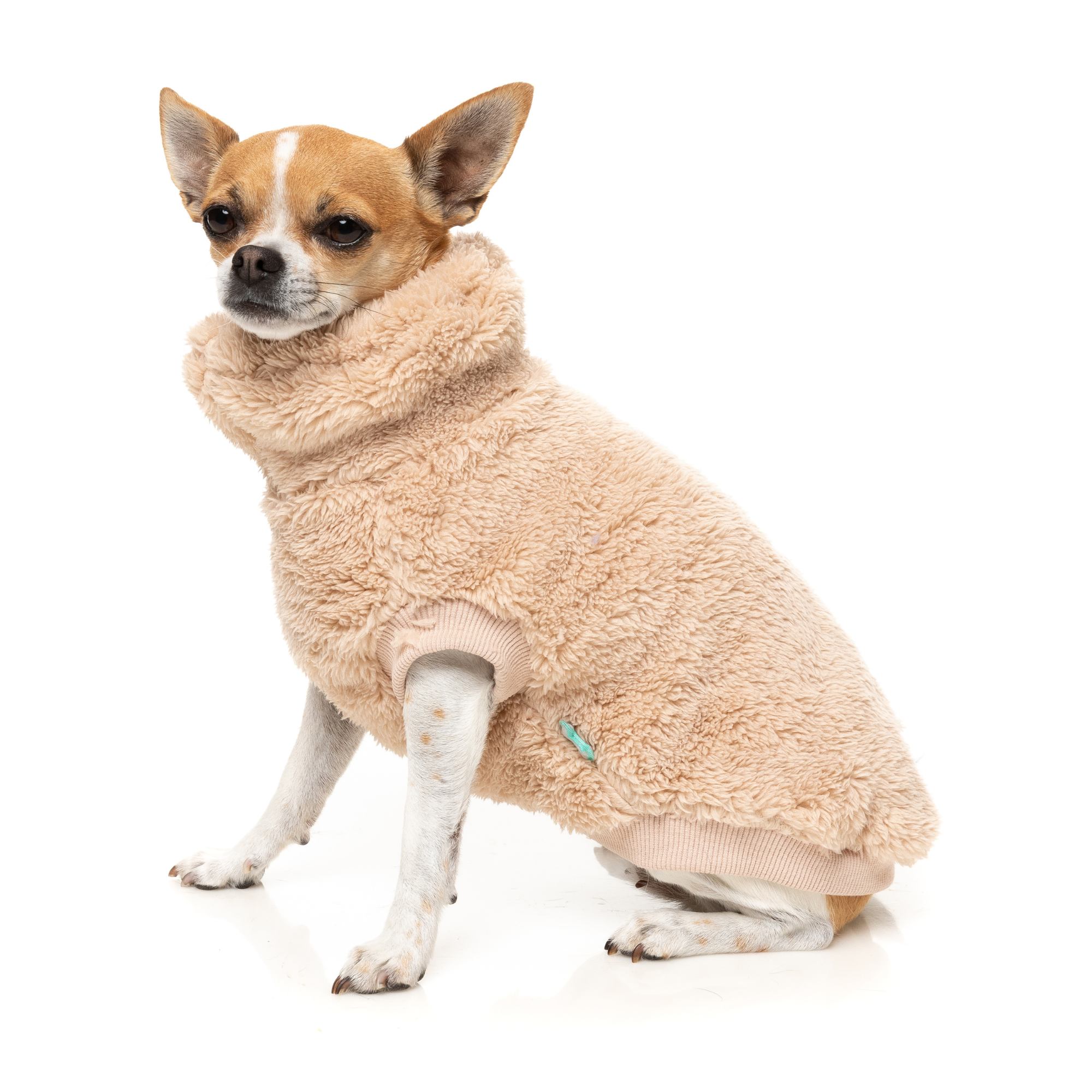 FuzzYard Turtle Teddy Dog Sweater Desert Tan