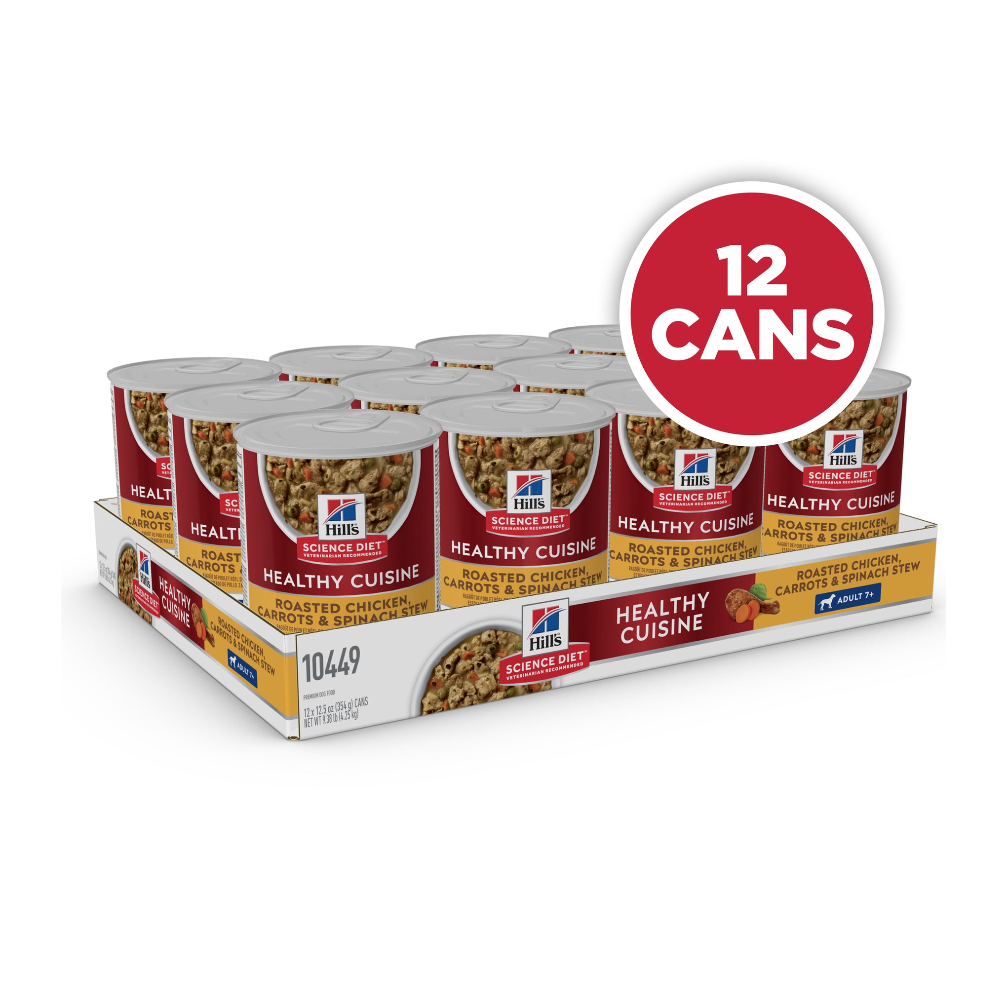 Hill's Science Diet Adult 7+ Chicken & Carrot Stew Canned Dog Food 354g x 12