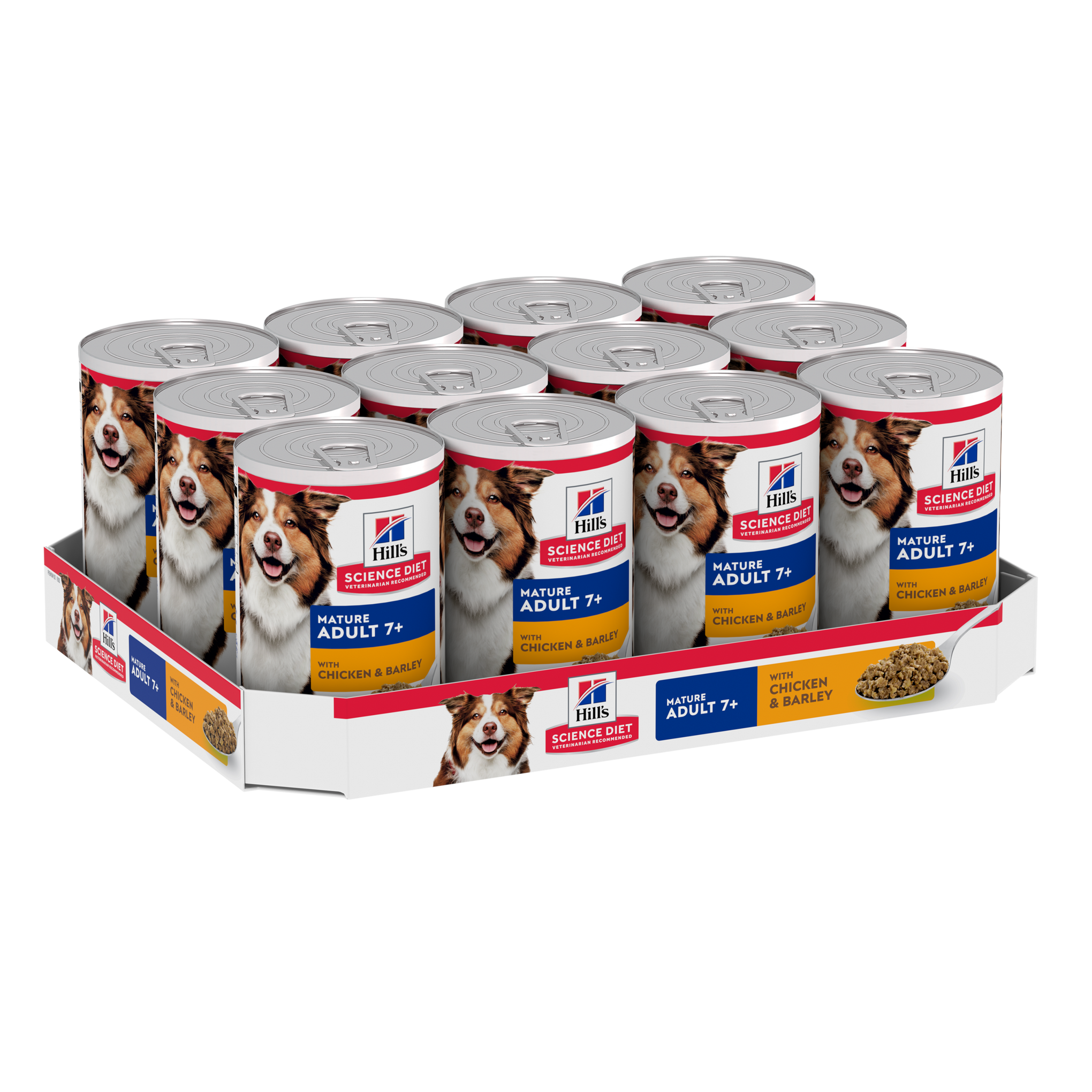 Hill's Science Diet Adult 7+ Senior Chicken & Barley Canned Dog Food 370g x 12