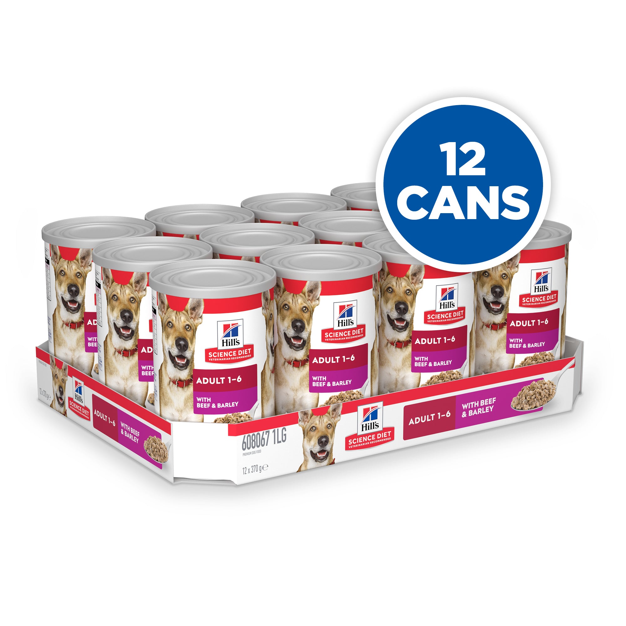 Hill's Science Diet Adult Beef & Barley Canned Dog Food 370g x 12