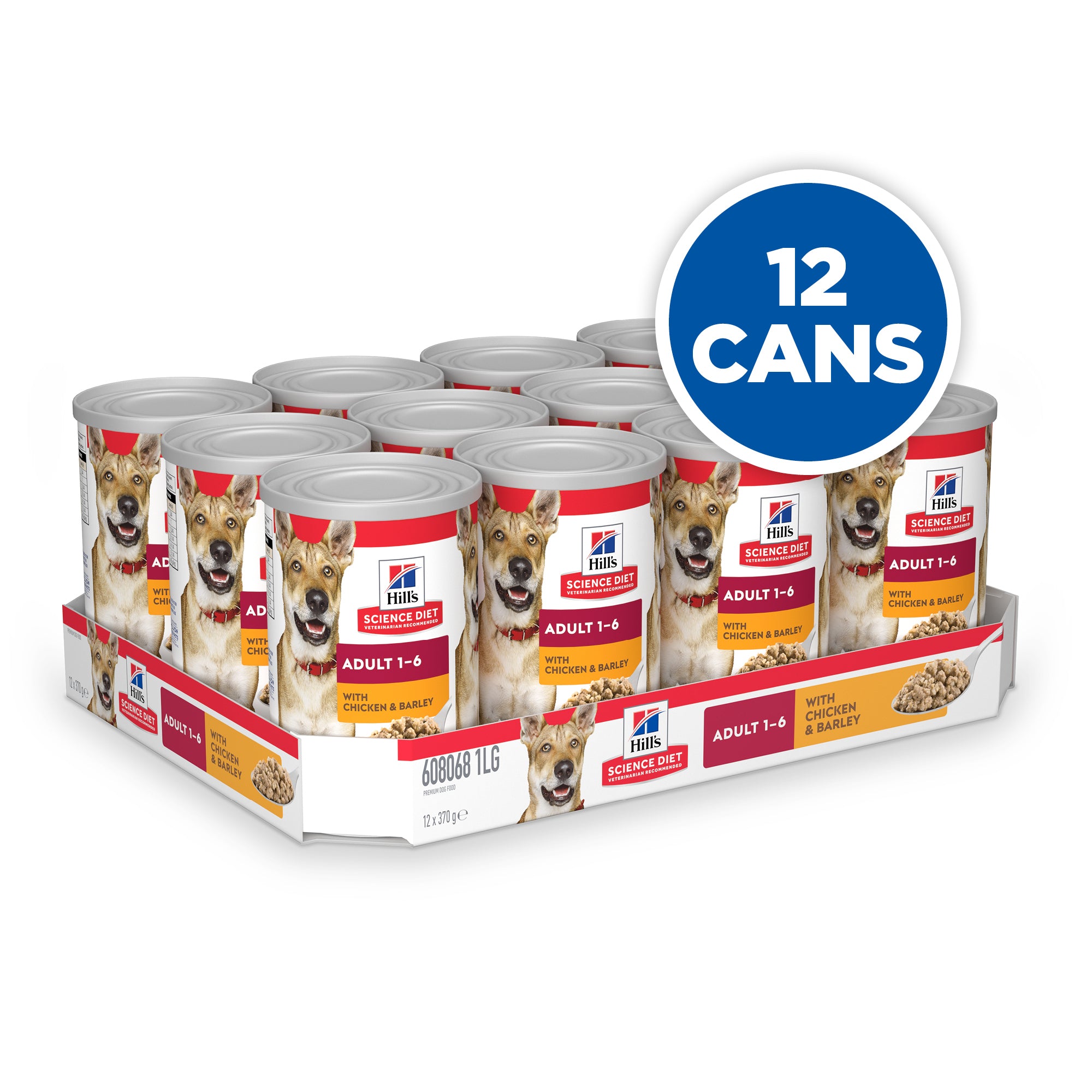 Hill's Science Diet Adult Chicken & Barley Canned Dog Food 370g x 12