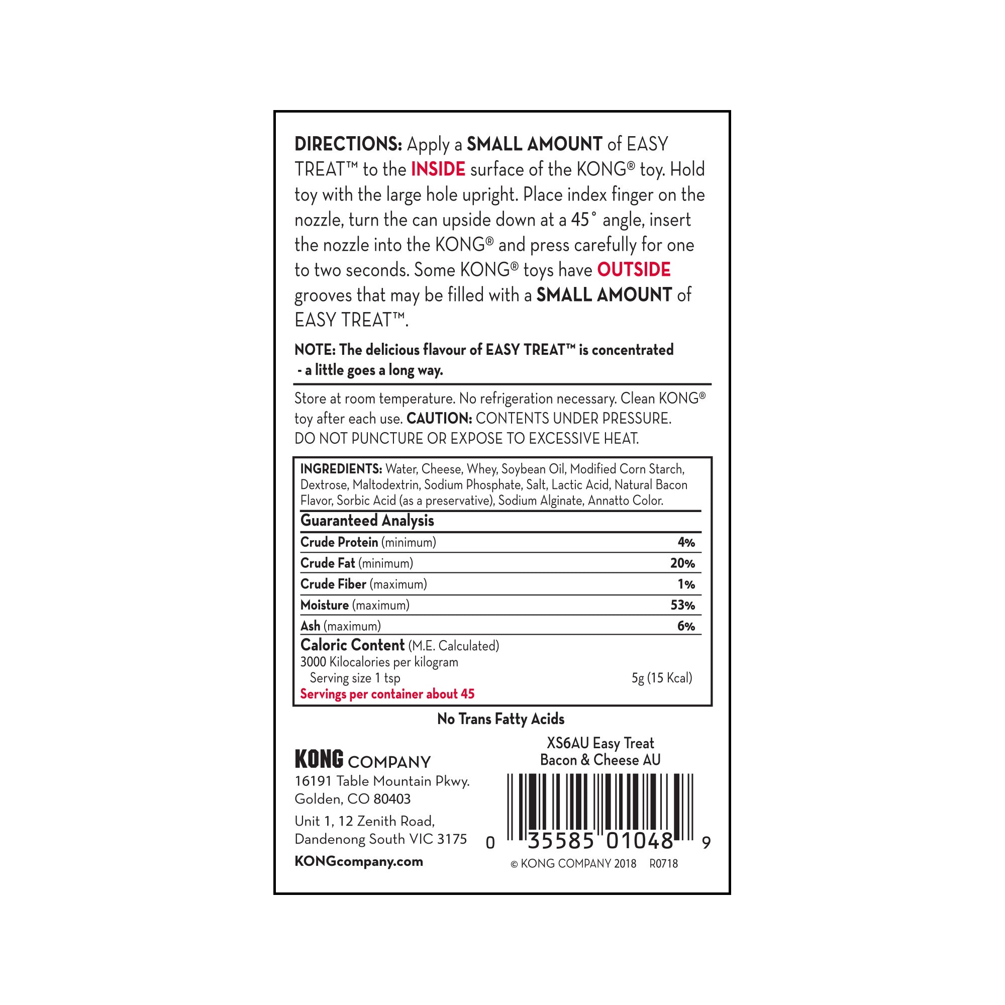 KONG Easy Treat Dog Treat Paste Bacon & Cheese