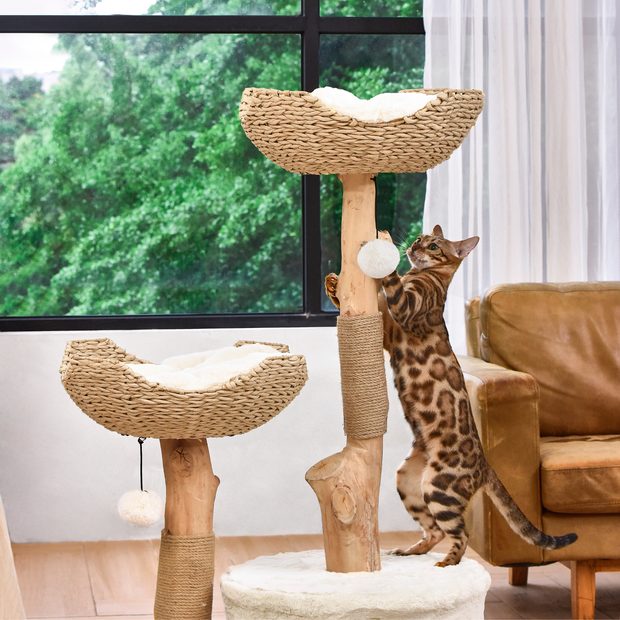 Michu Premium Real Wooden Cat Tree Large