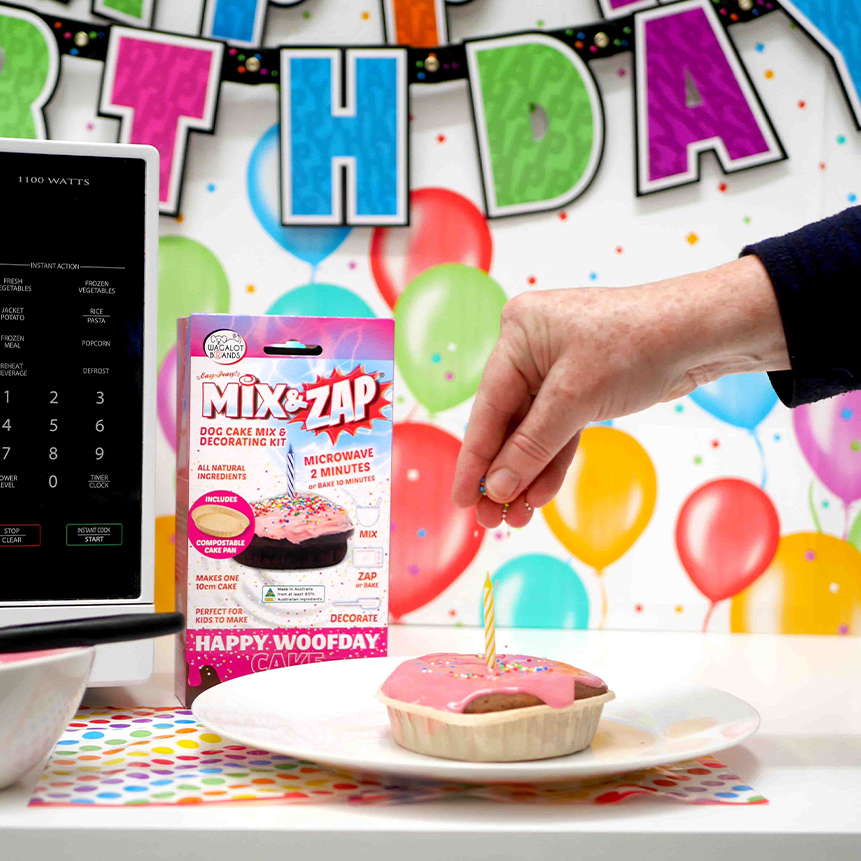 Mix and Zap Birthday Cake Kit Dog Treat Pink