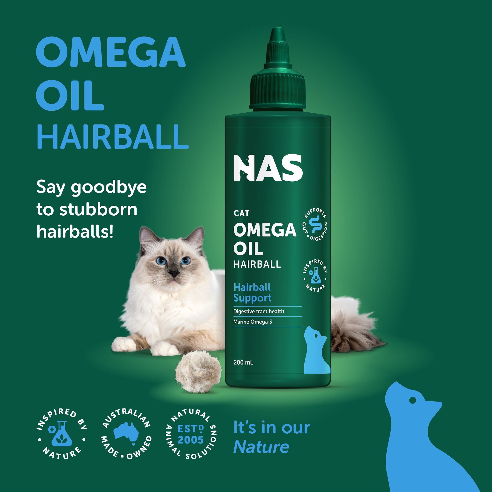 NAS Omega Oil Hairball Support for Cats 200ml