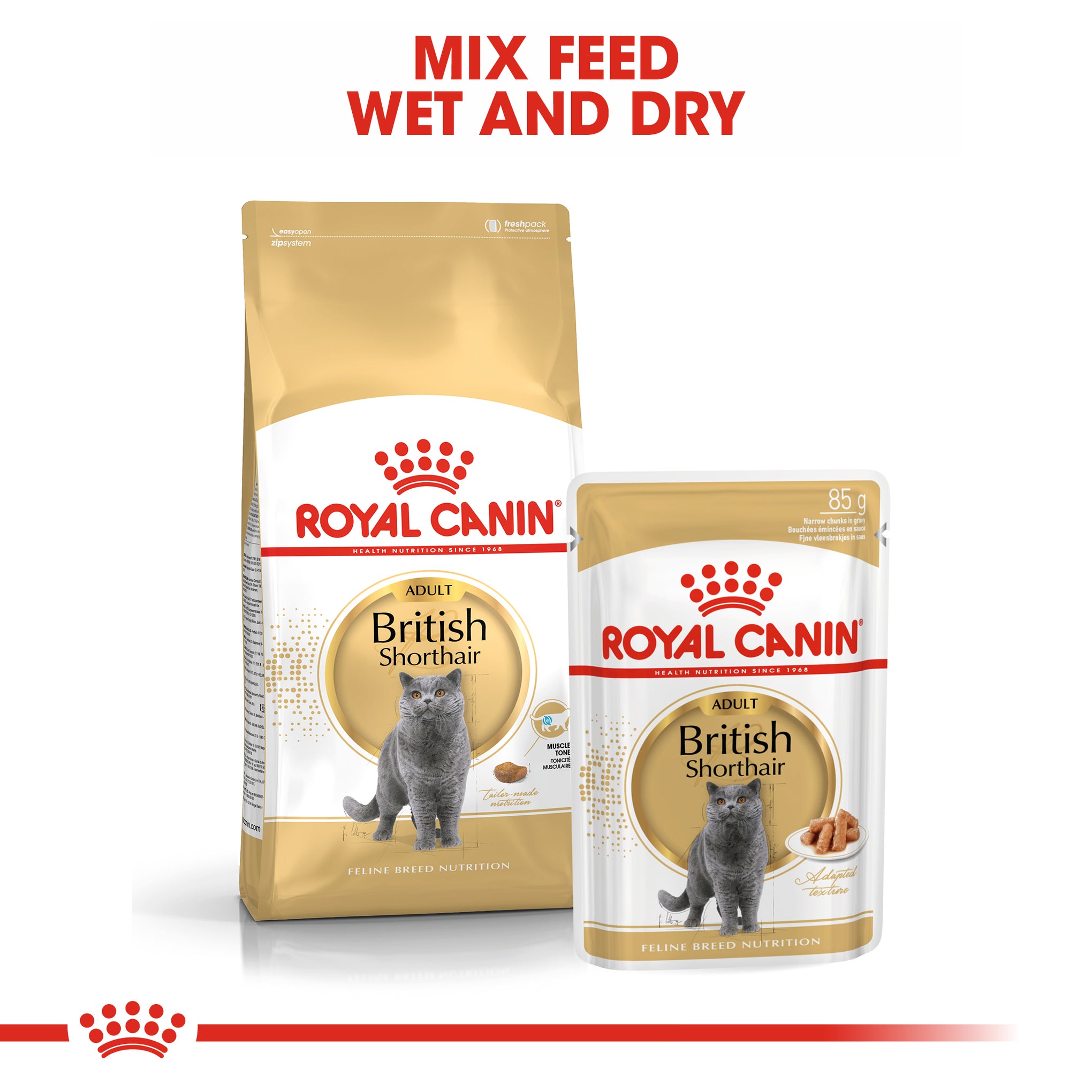 Royal Canin British Shorthair Adult Wet Cat Food Pouches 85g x 12