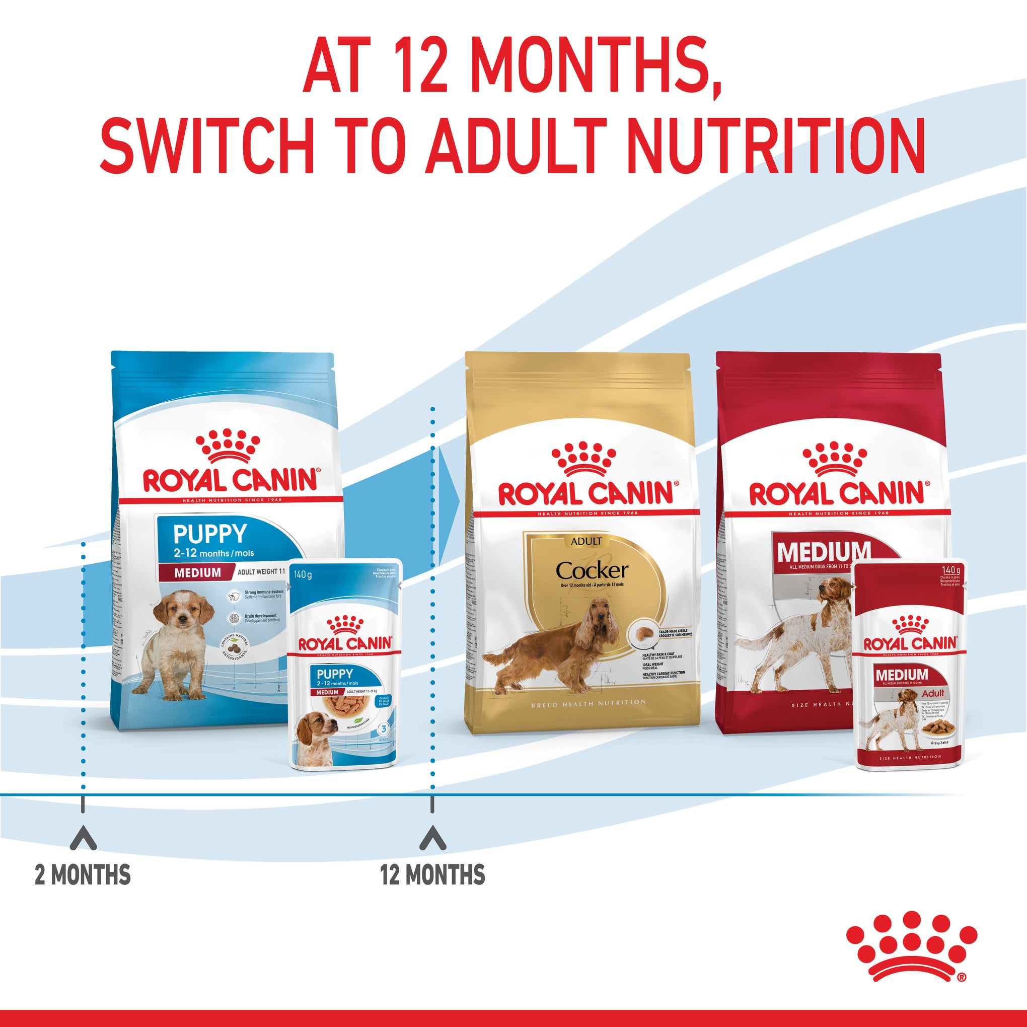 Royal Canin Medium Puppy Wet Dog Food Pouches 140g x 10