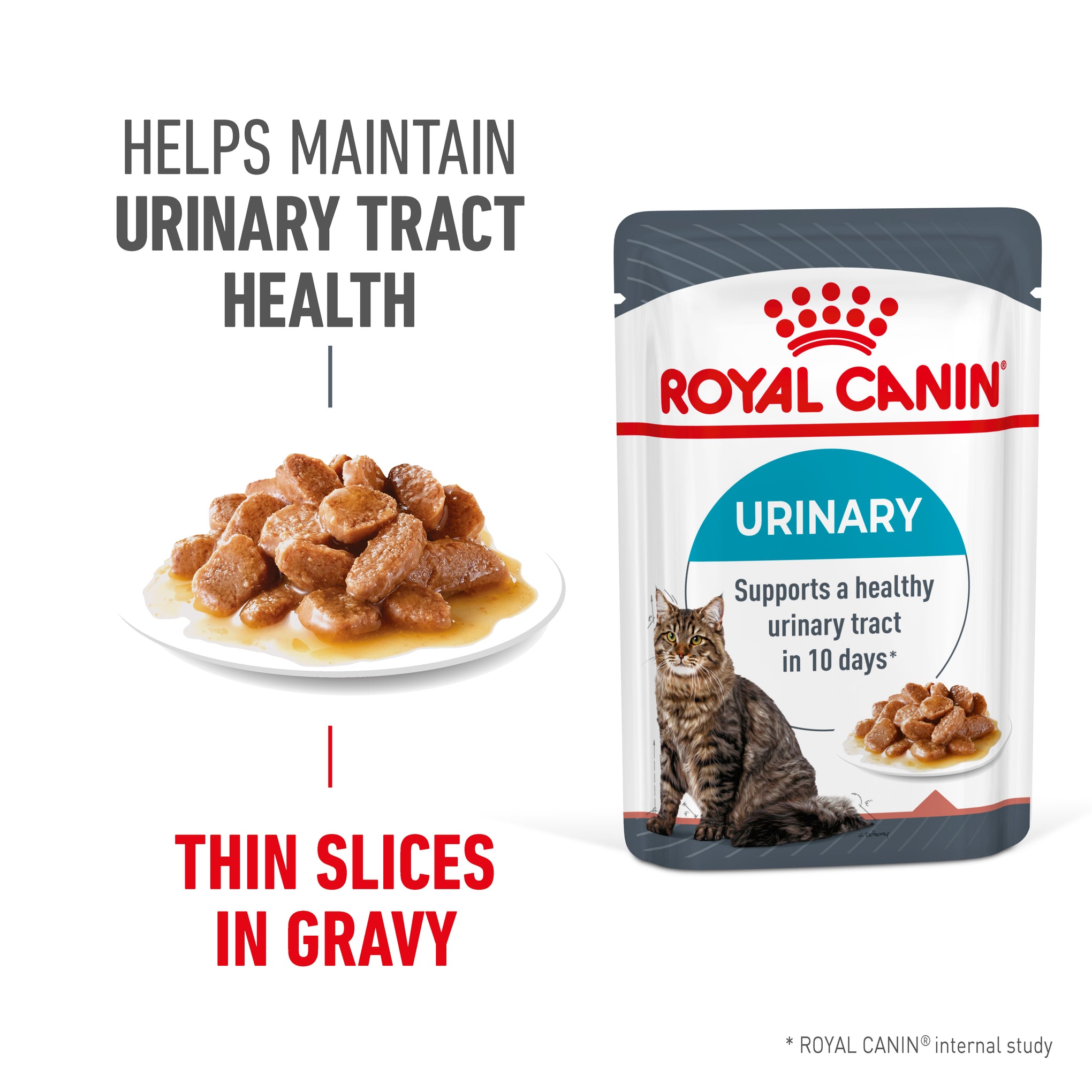 Royal Canin Urinary Care with Gravy Adult Wet Cat Food Pouches 85g x 12