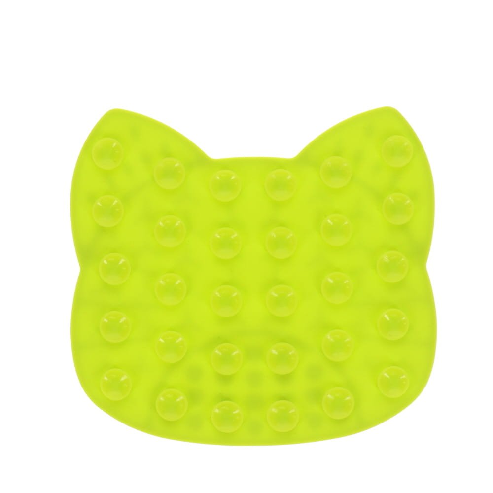 Scream Lick Enrichment Cat Face Non Slip Cat Mat Green