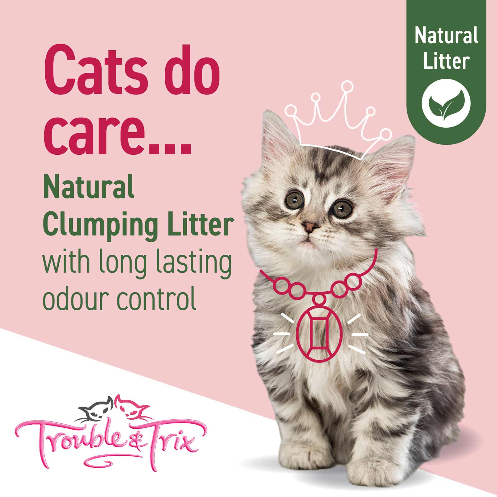 Trouble and Trix Plant Cherry Blossom Extract Natural Cat Litter 10L