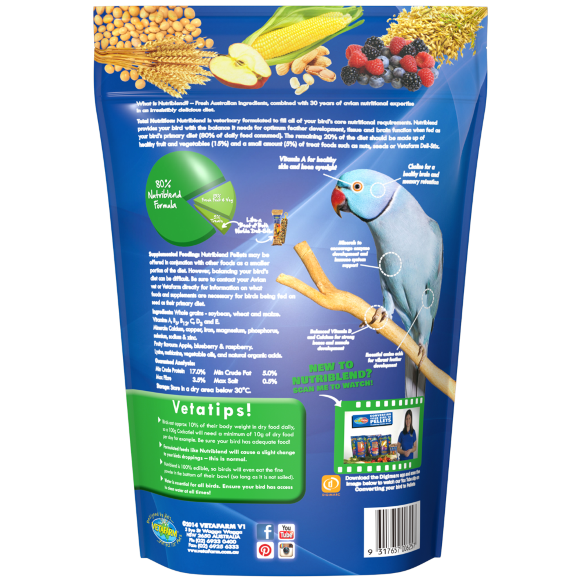 Vetafarm Nutriblend Pellets Small Bird Food
