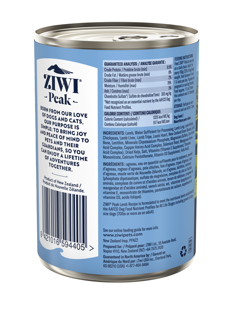 Ziwi Peak Dog Can Food Lamb