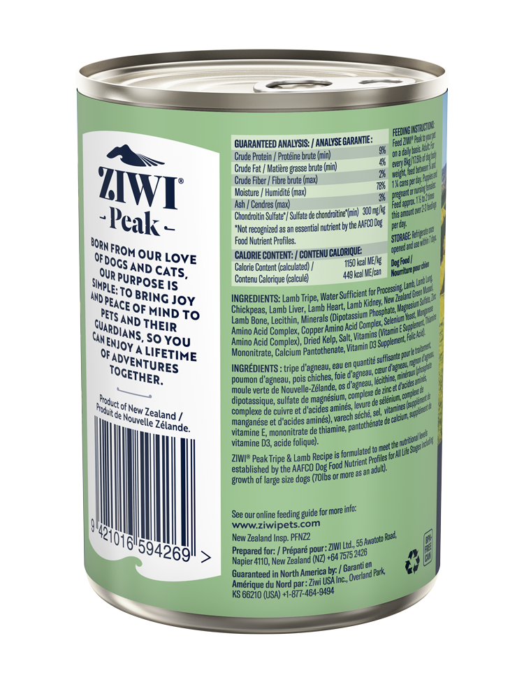 Ziwi Peak Dog Can Food Tripe & Lamb