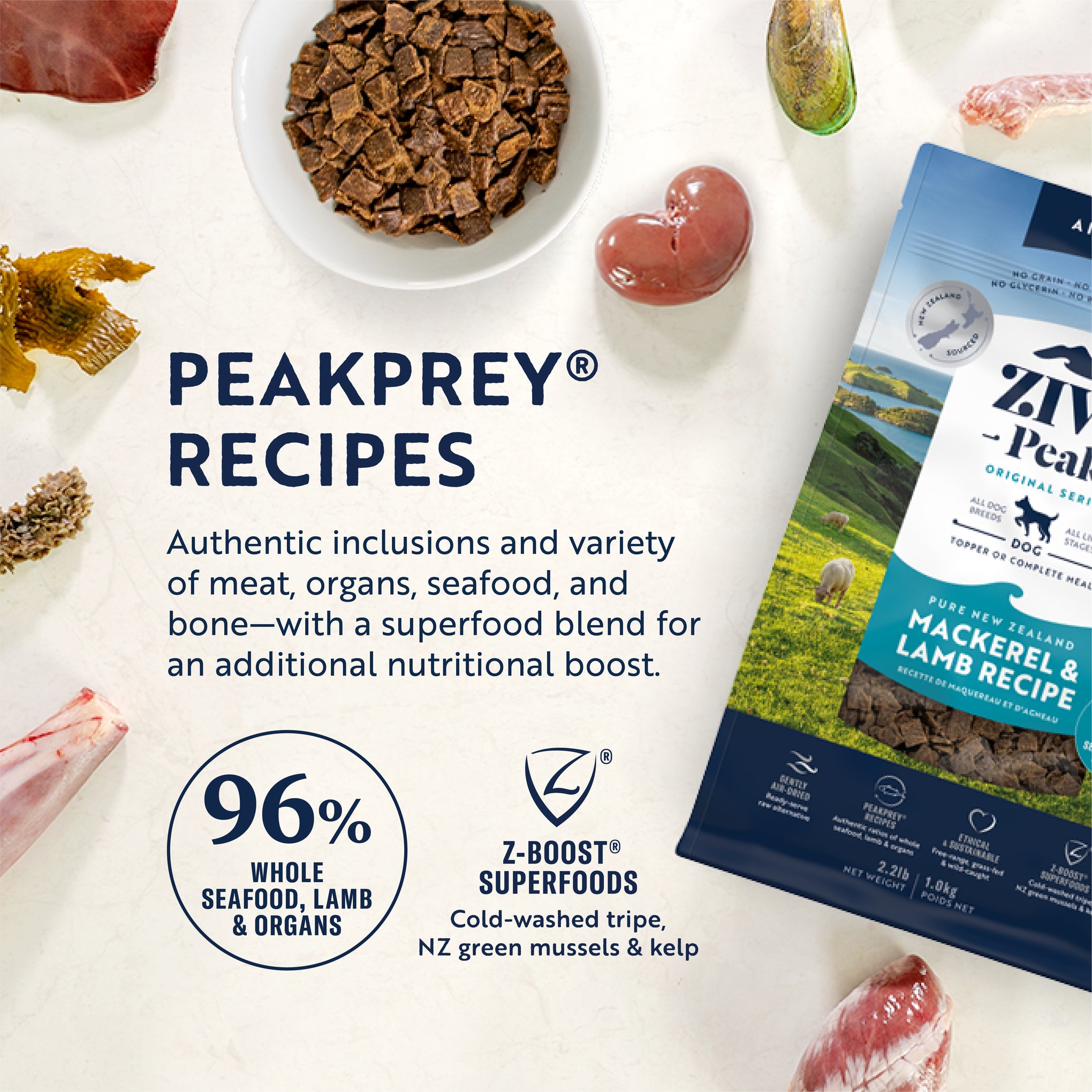 Ziwi Peak Dog Food Air Dried Mackerel & Lamb