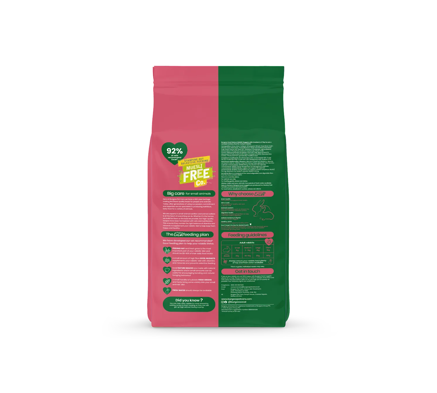 Burgess Excel Mature Cranberry Thyme Rabbit Nuggets 1.5kg