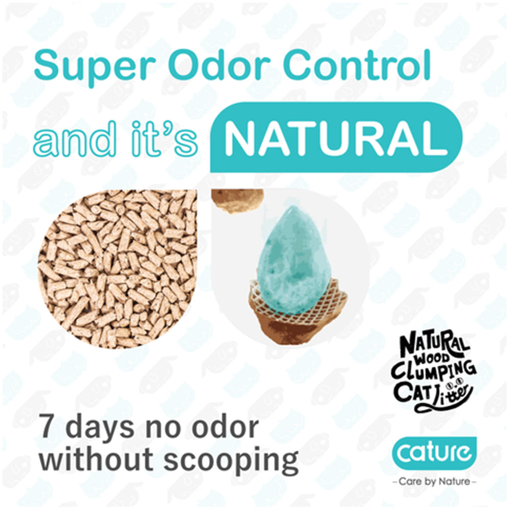 Cature Natural Wood Clumping Smart Pellets Cat Litter