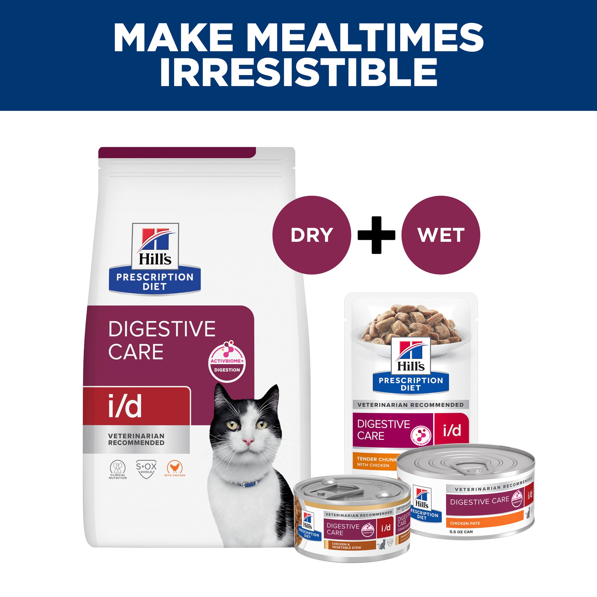 Hill's Prescription Diet i/d Digestive Care Canned Cat Food 156g x 24