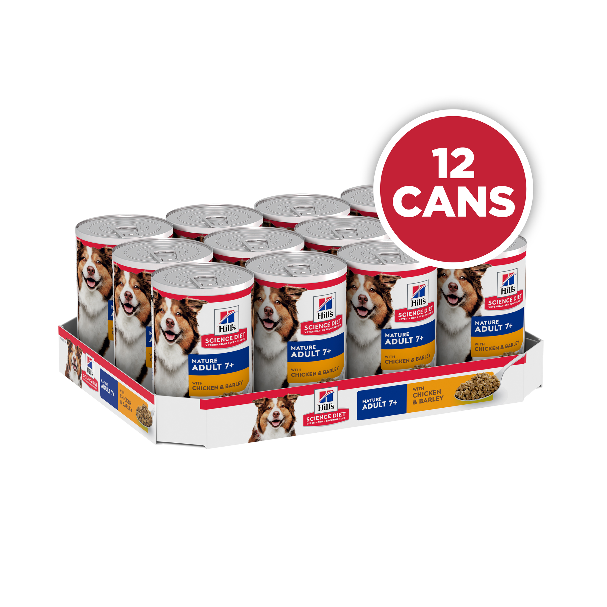 Hill's Science Diet Adult 7+ Senior Chicken & Barley Canned Dog Food 370g x 12