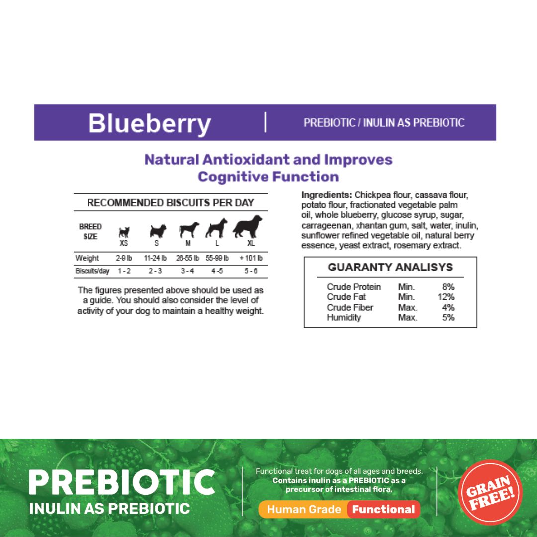 Indomitable Patagonia Prebiotic Blueberry Biscuits Grain Free Dog Treats 180g