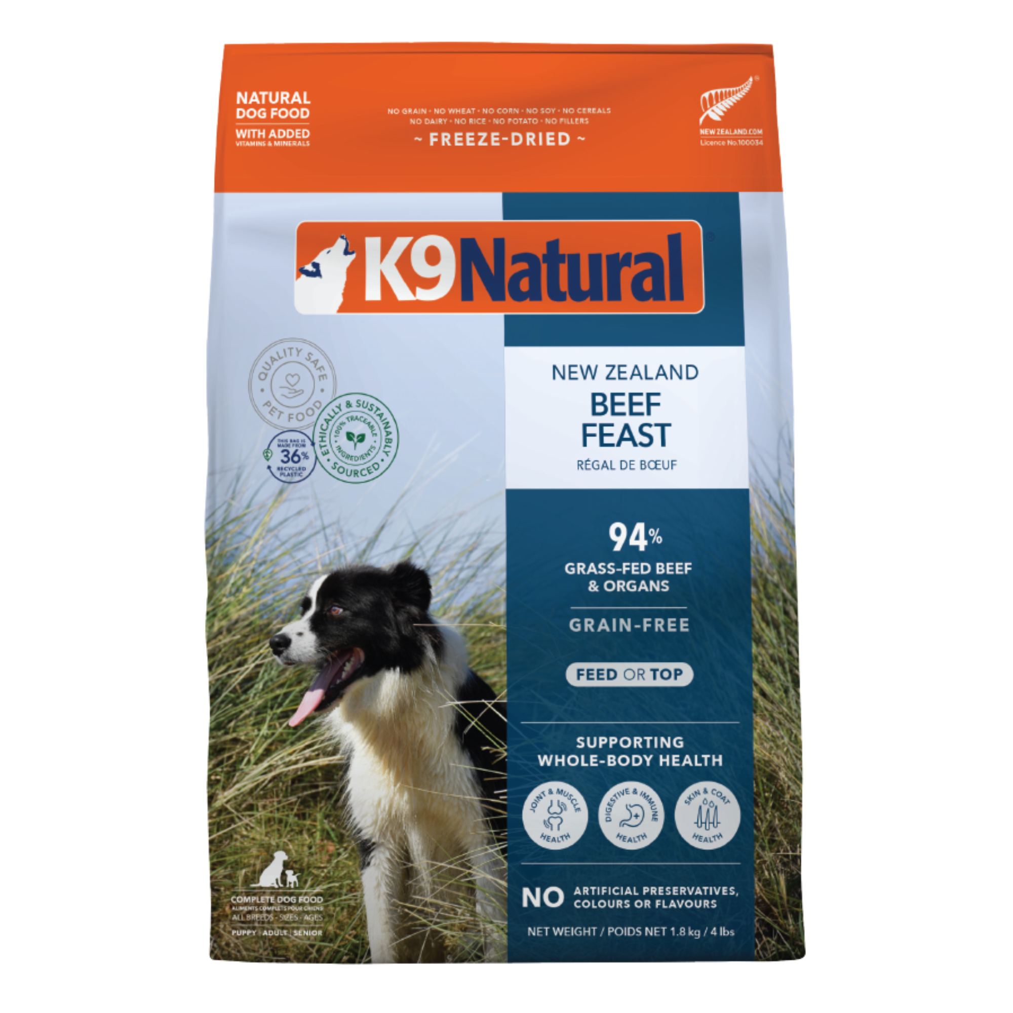 K9 Natural Grain Free Freeze Dried Dog Food Beef