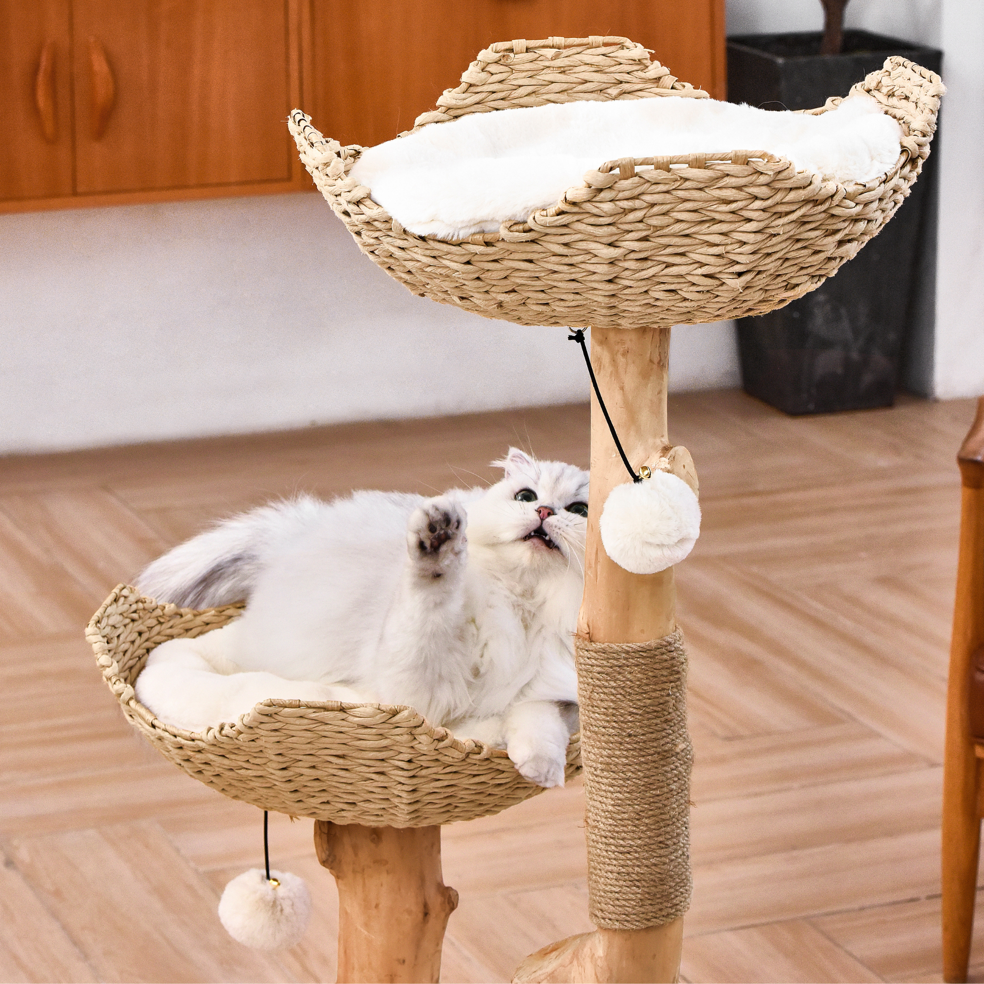 Michu Premium Real Wooden Cat Tree Large