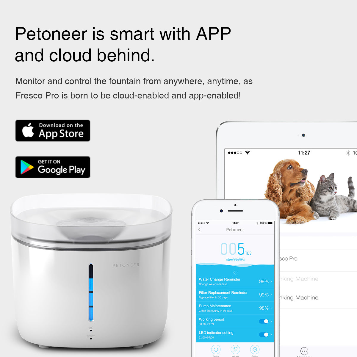 Petoneer Fresco Pro Smart Pet Fountain 2L