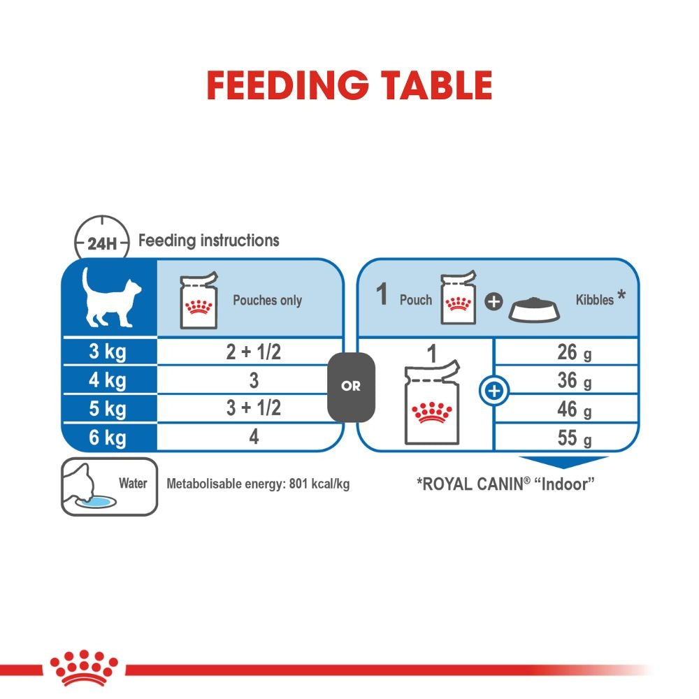 Royal Canin Indoor With Jelly Adult Wet Cat Food Pouches 85g x 12