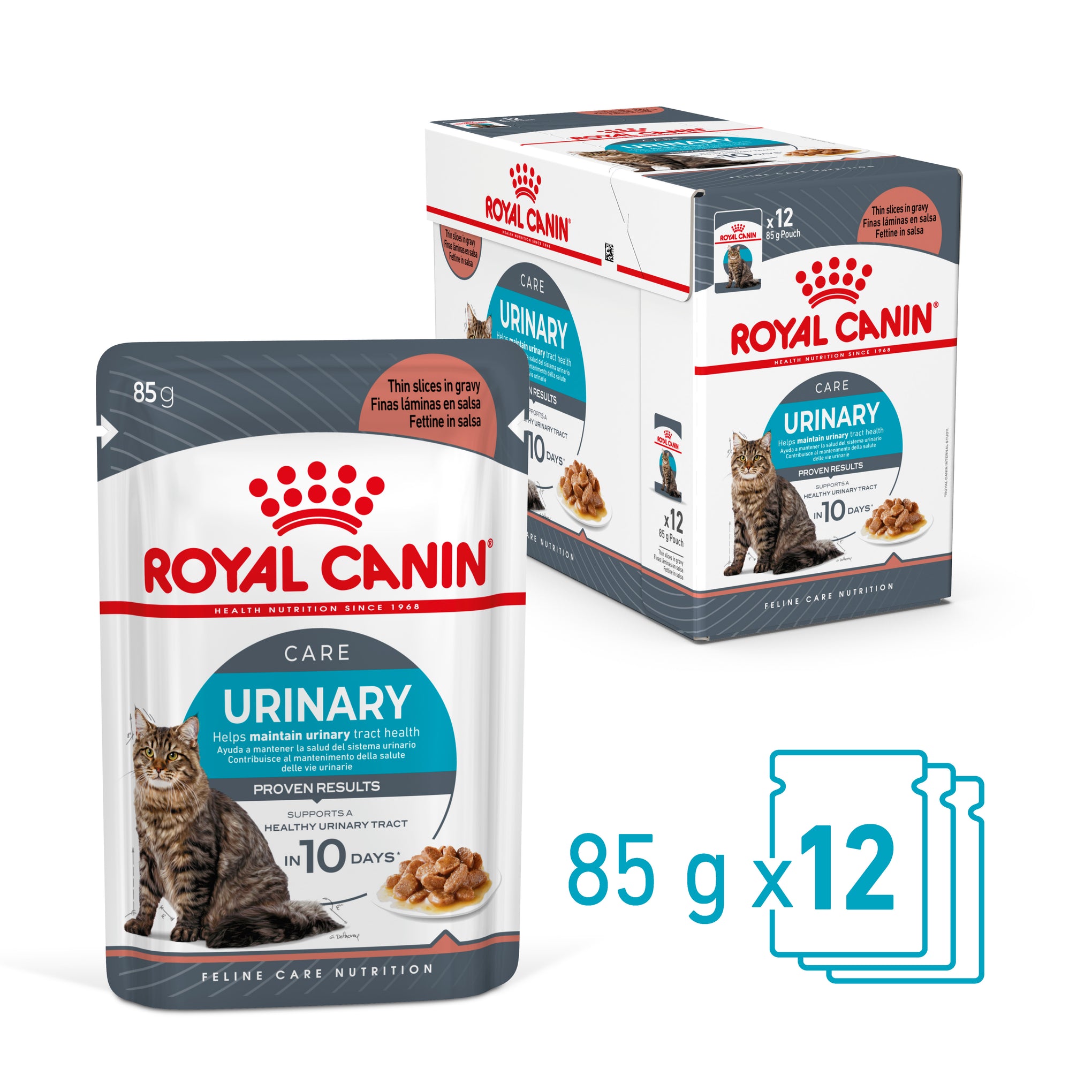 Royal Canin Urinary Care with Gravy Adult Wet Cat Food Pouches 85g x 12