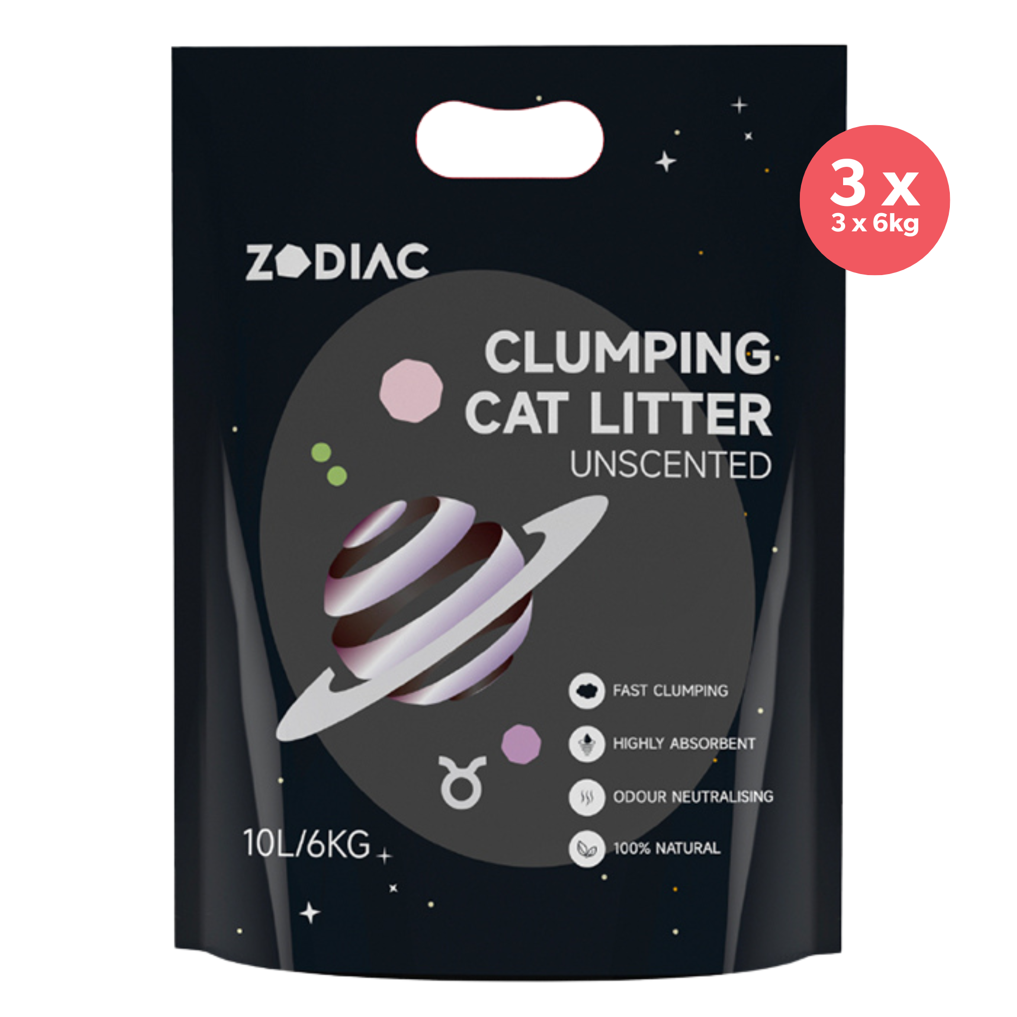 ZODIAC Clumping Cat Litter Unscented 6kg