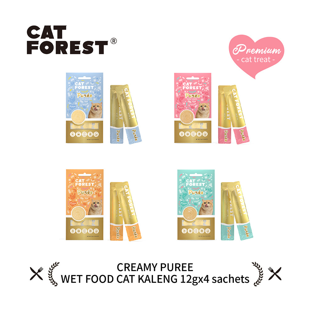 CAT FOREST Puree Tuna With Tuna Roe Cat Treats 12g x 4