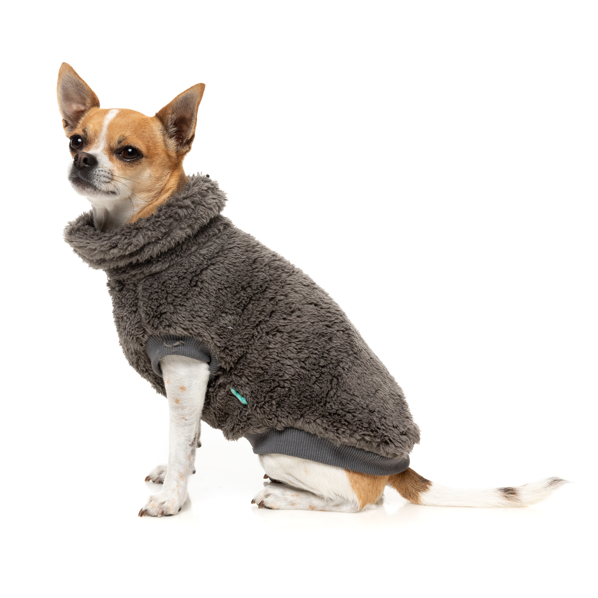 FuzzYard Turtle Teddy Dog Sweater Gunmetal Grey